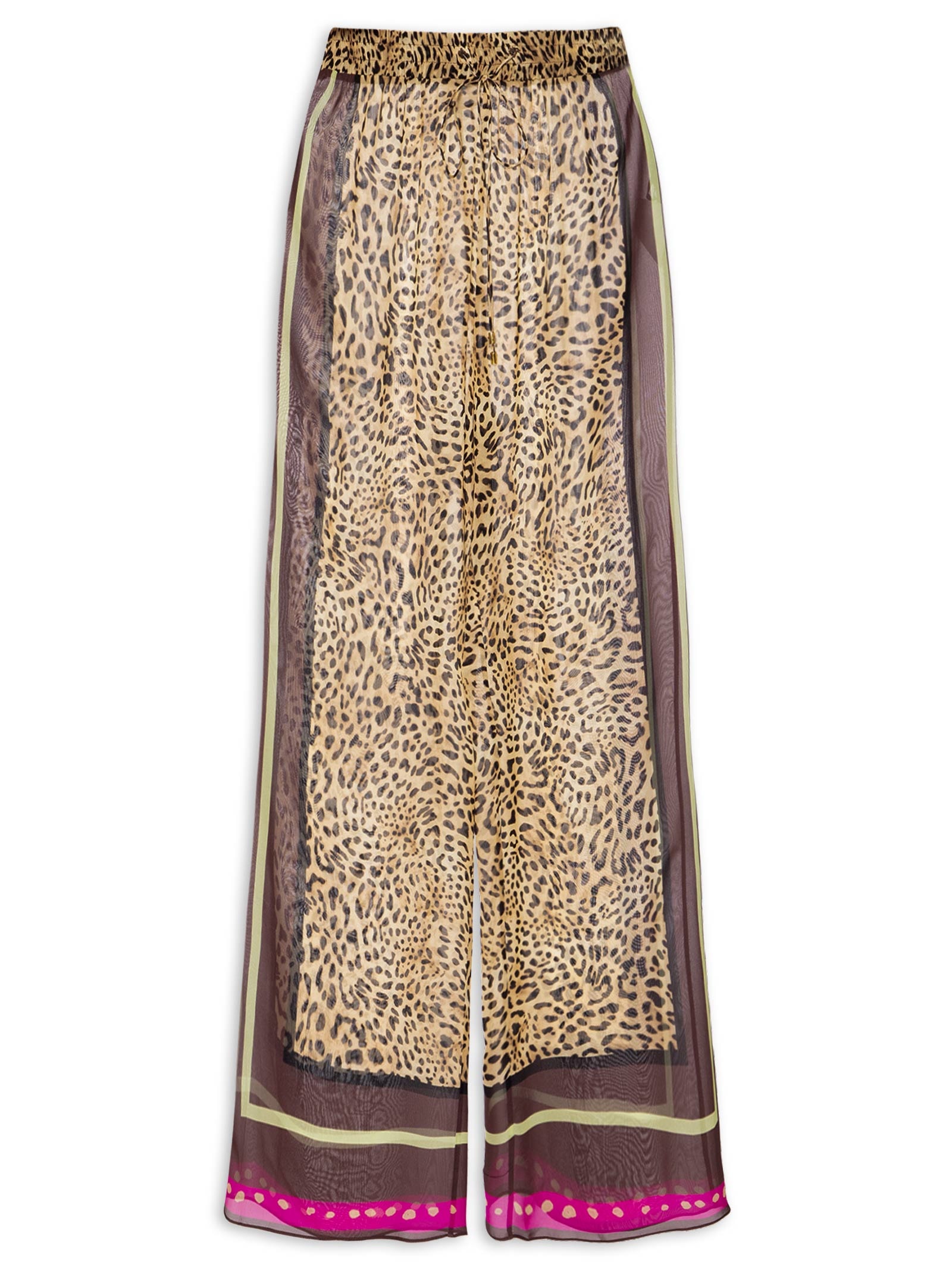 Calça Feminina Onça Lenço Barrado Resort Marrom Animale Resort