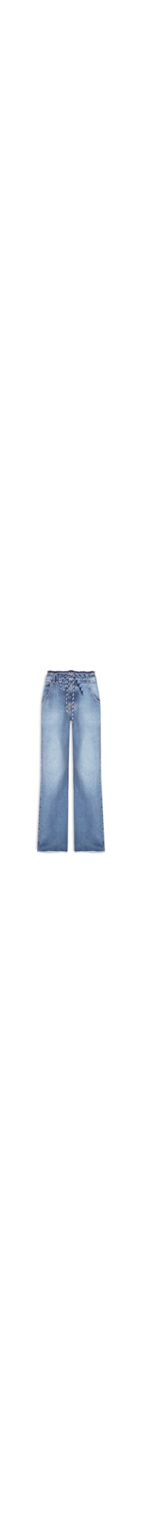 Calça Feminina Over Amarração Jeans - Azul