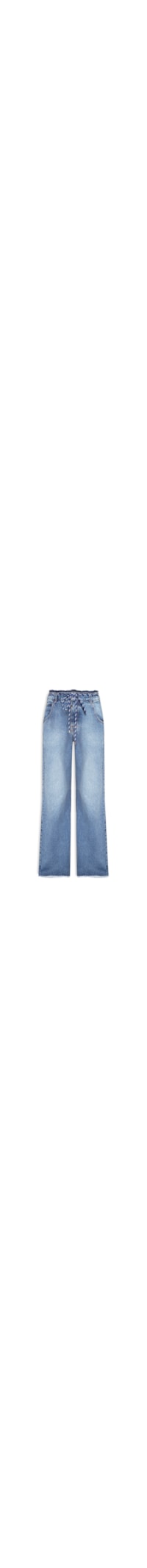 Calça Feminina Over Amarração Jeans - Azul