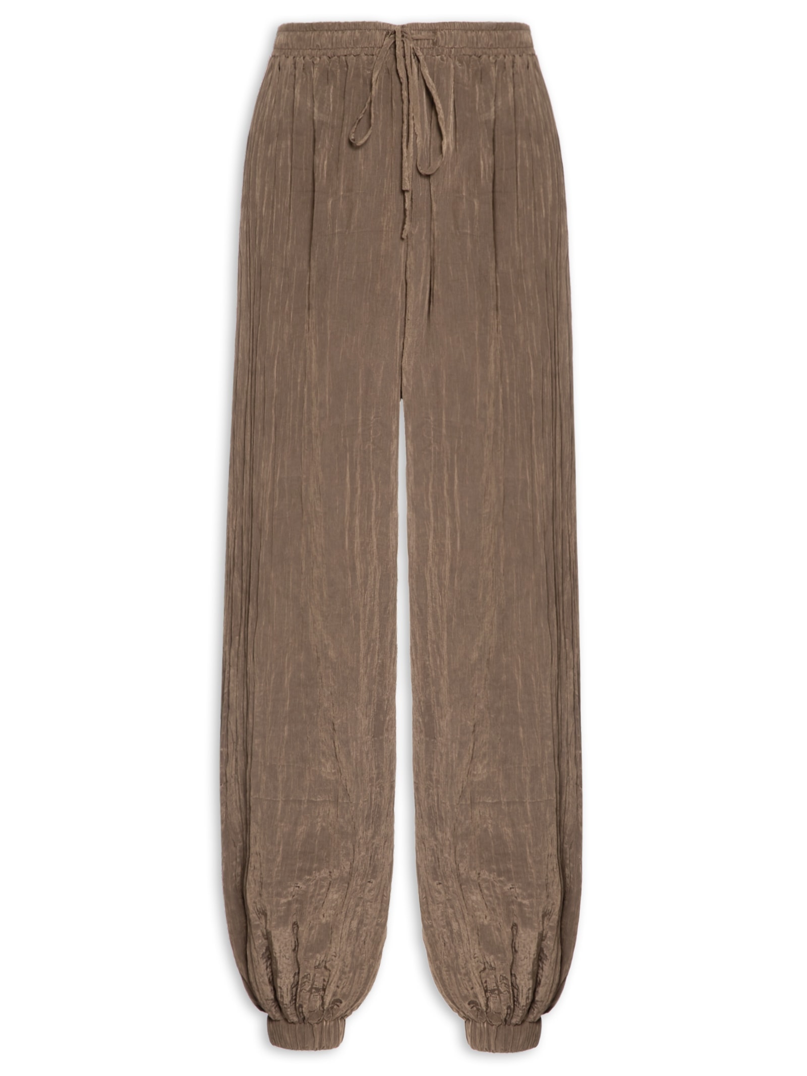 Calça Feminina Over Franzida Marrom Farm