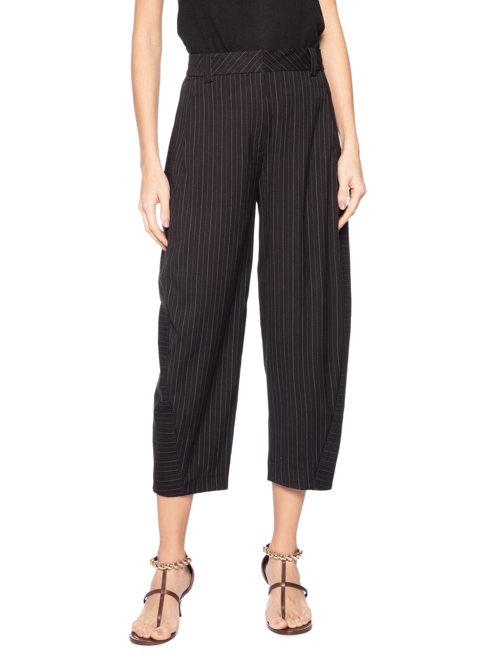 Calça Feminina Over Risca Preto Animale