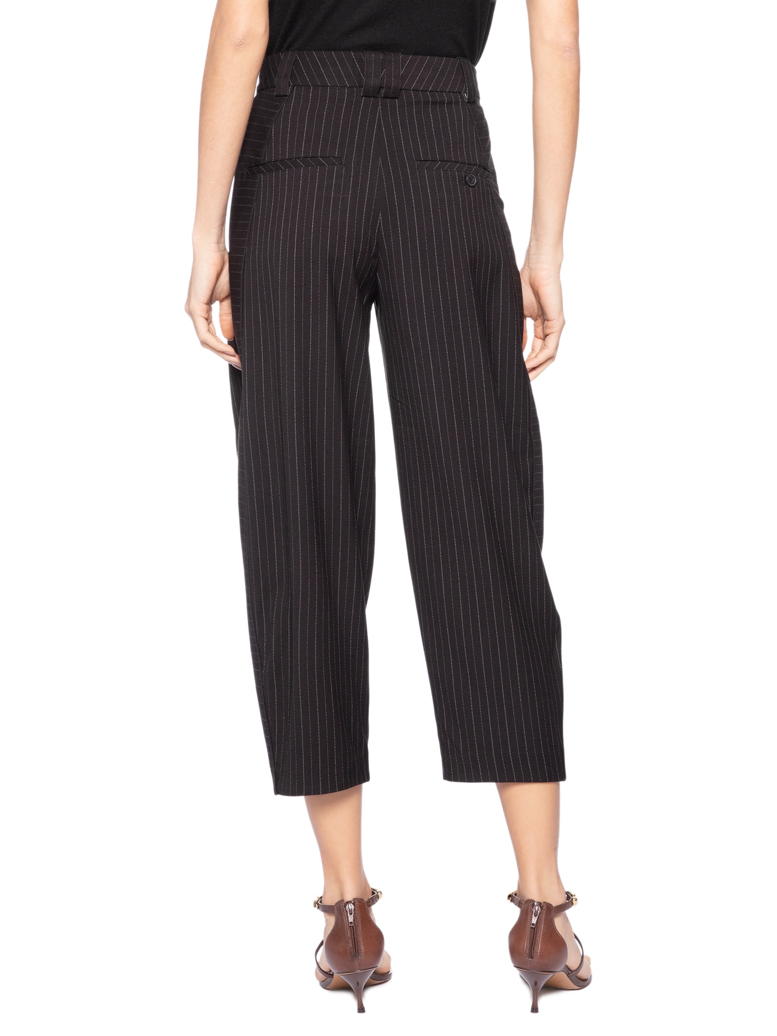 Calça Feminina Over Risca Preto Animale