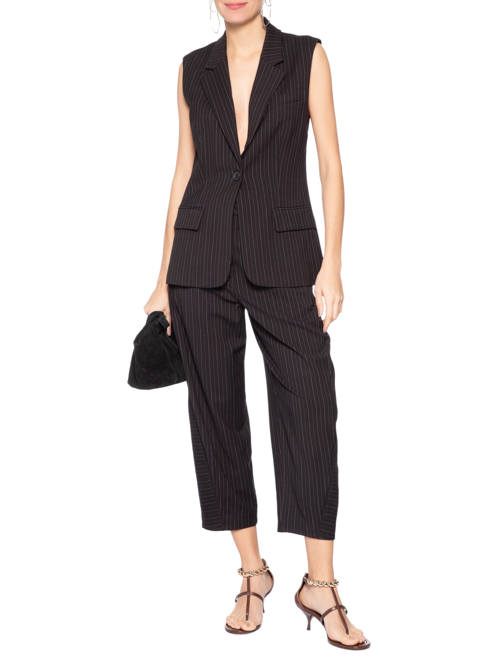 Calça Feminina Over Risca – Preto Animale