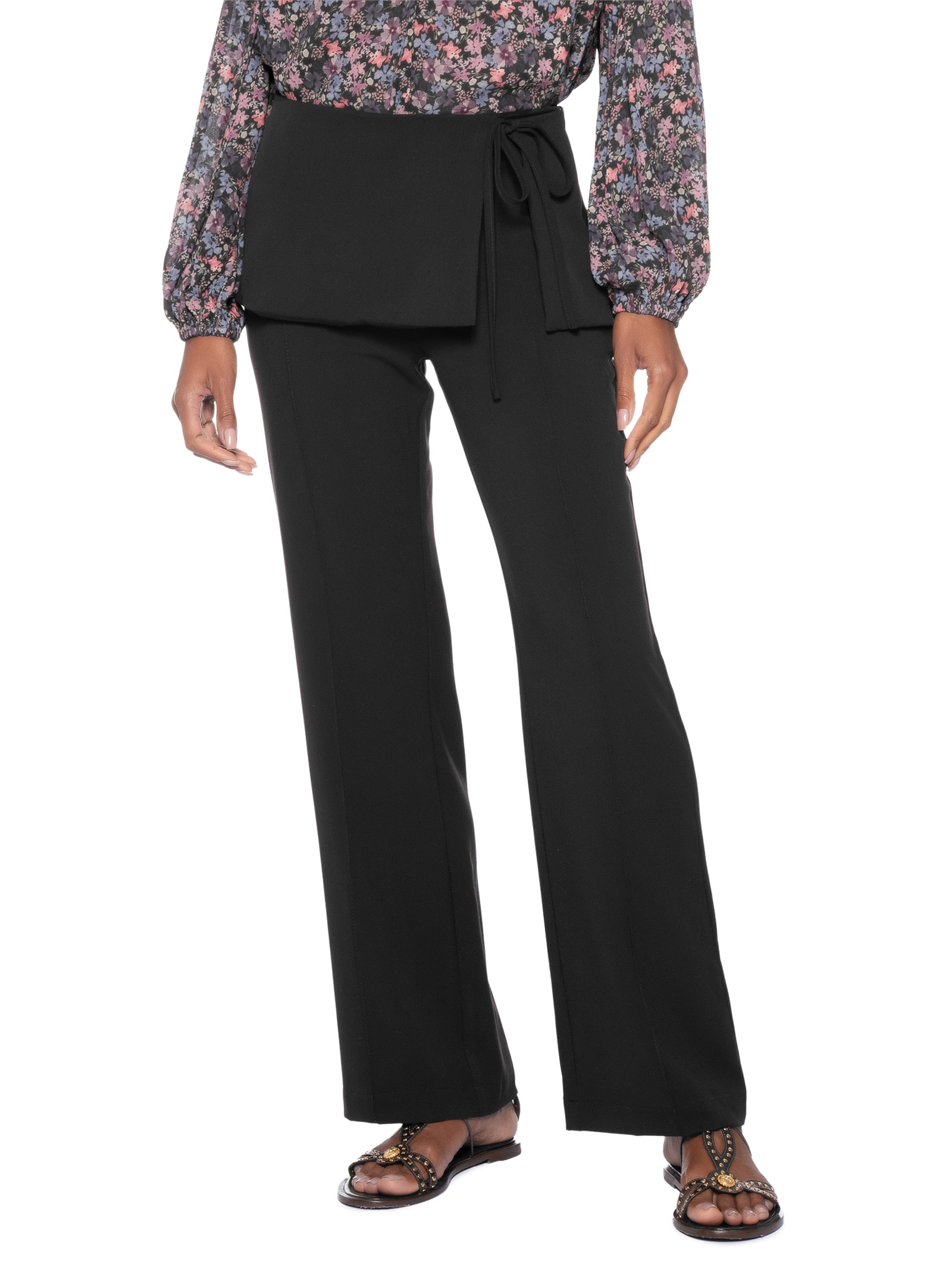 Calça Feminina Pala Assimétrica Preto Maria Filó