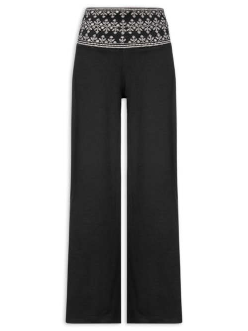 Calça Feminina Pala Bordado – Preto
