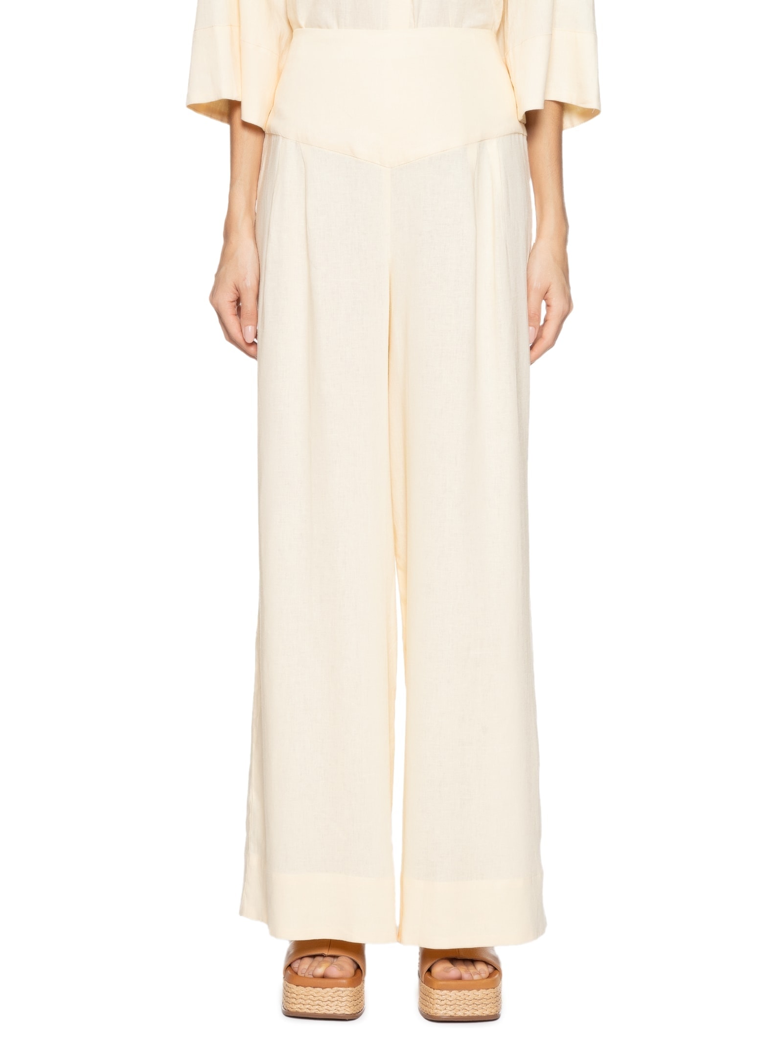 Calça Feminina Pala Larga Amarelo  Dress To