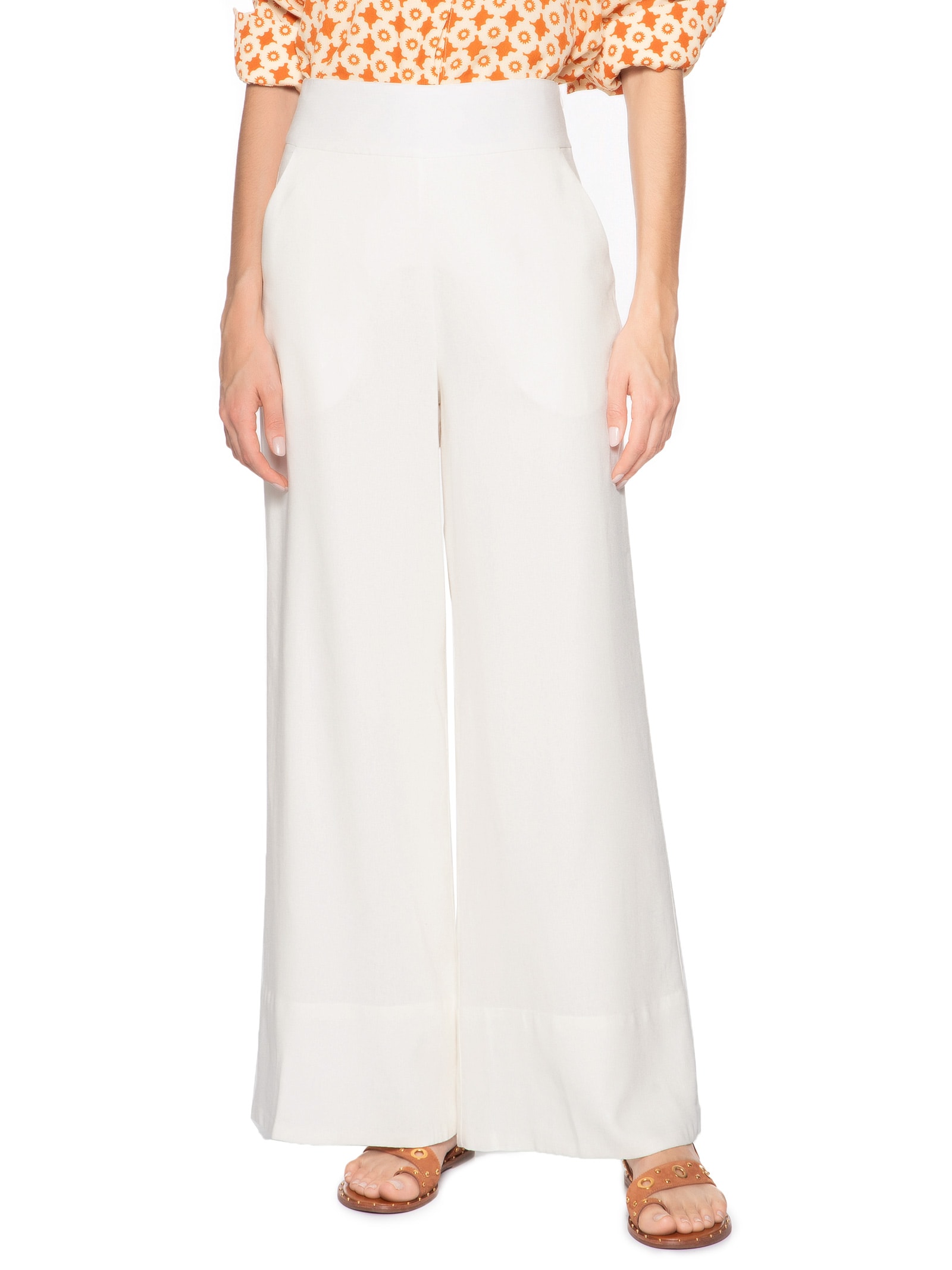 Calça Feminina Pala Linho Branco Dress To