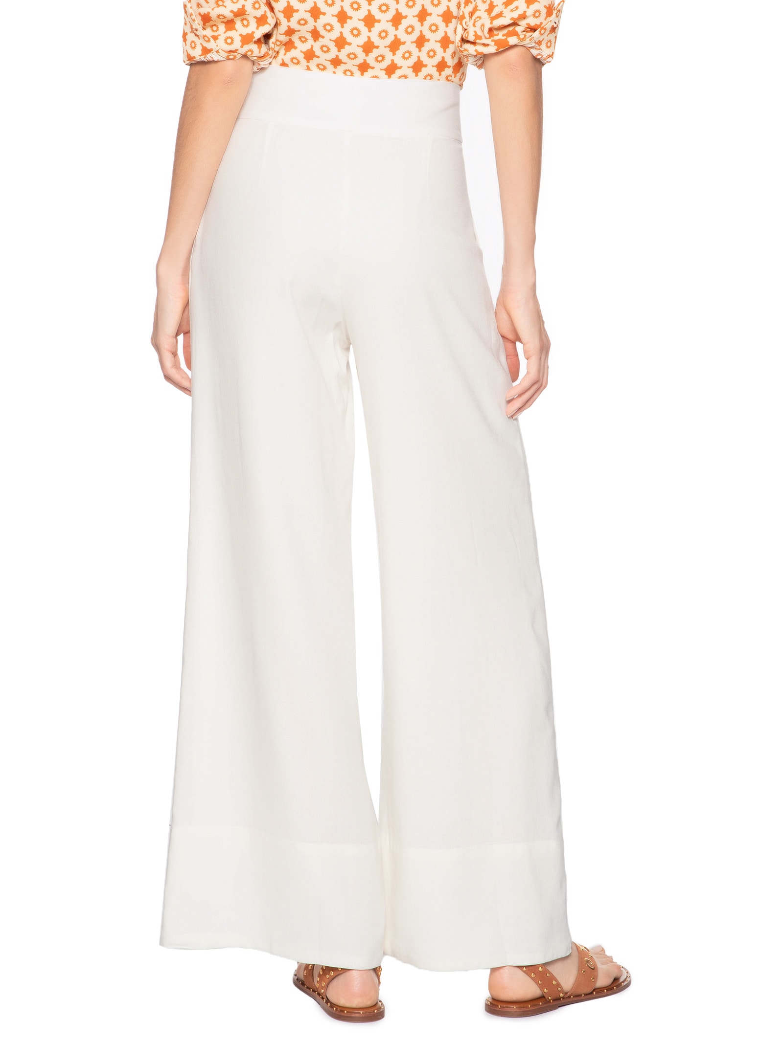 Calça Feminina Pala Linho Branco Dress To