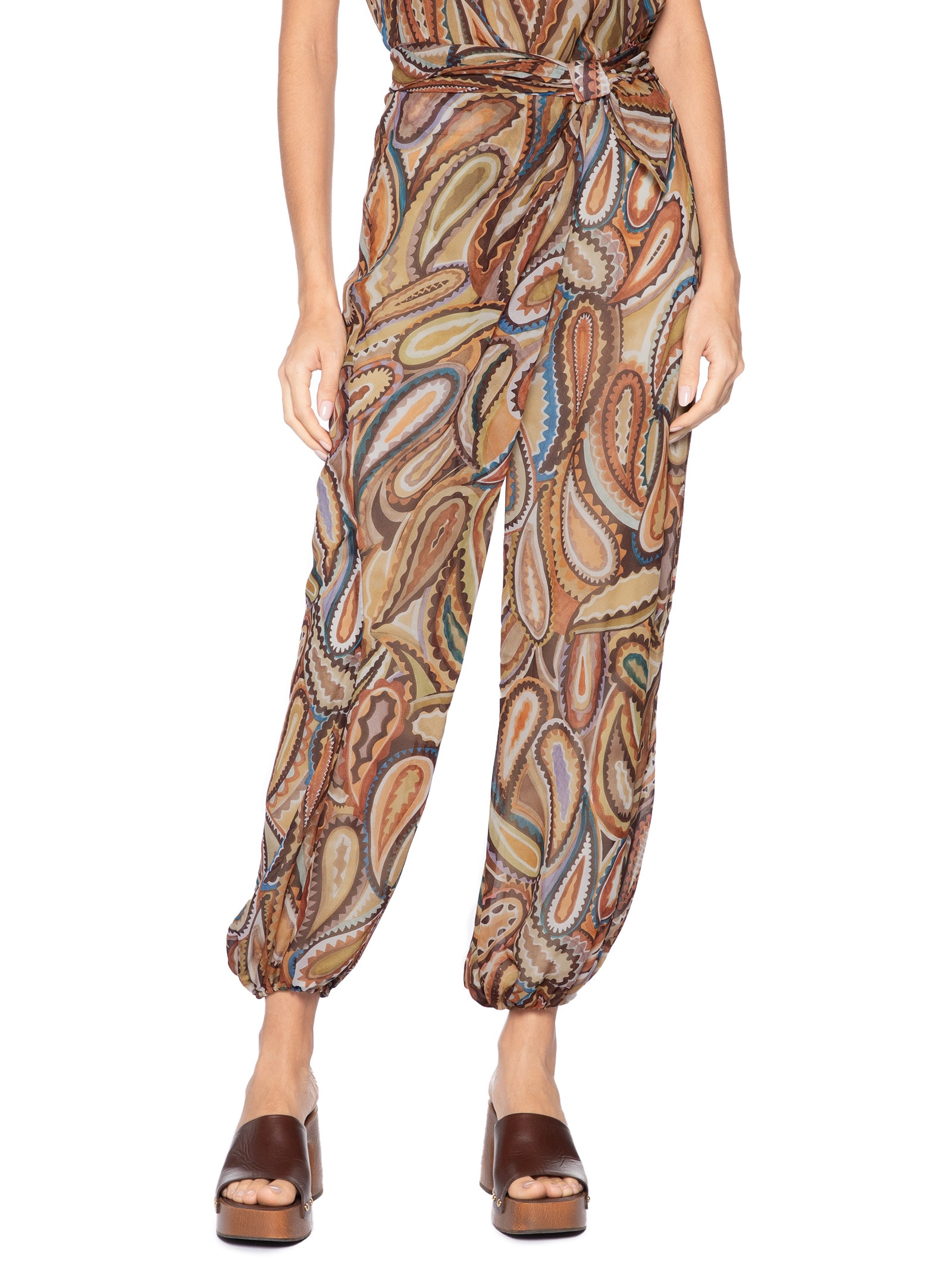 Calça Feminina Panneaux Paisley Anna – Marrom Animale