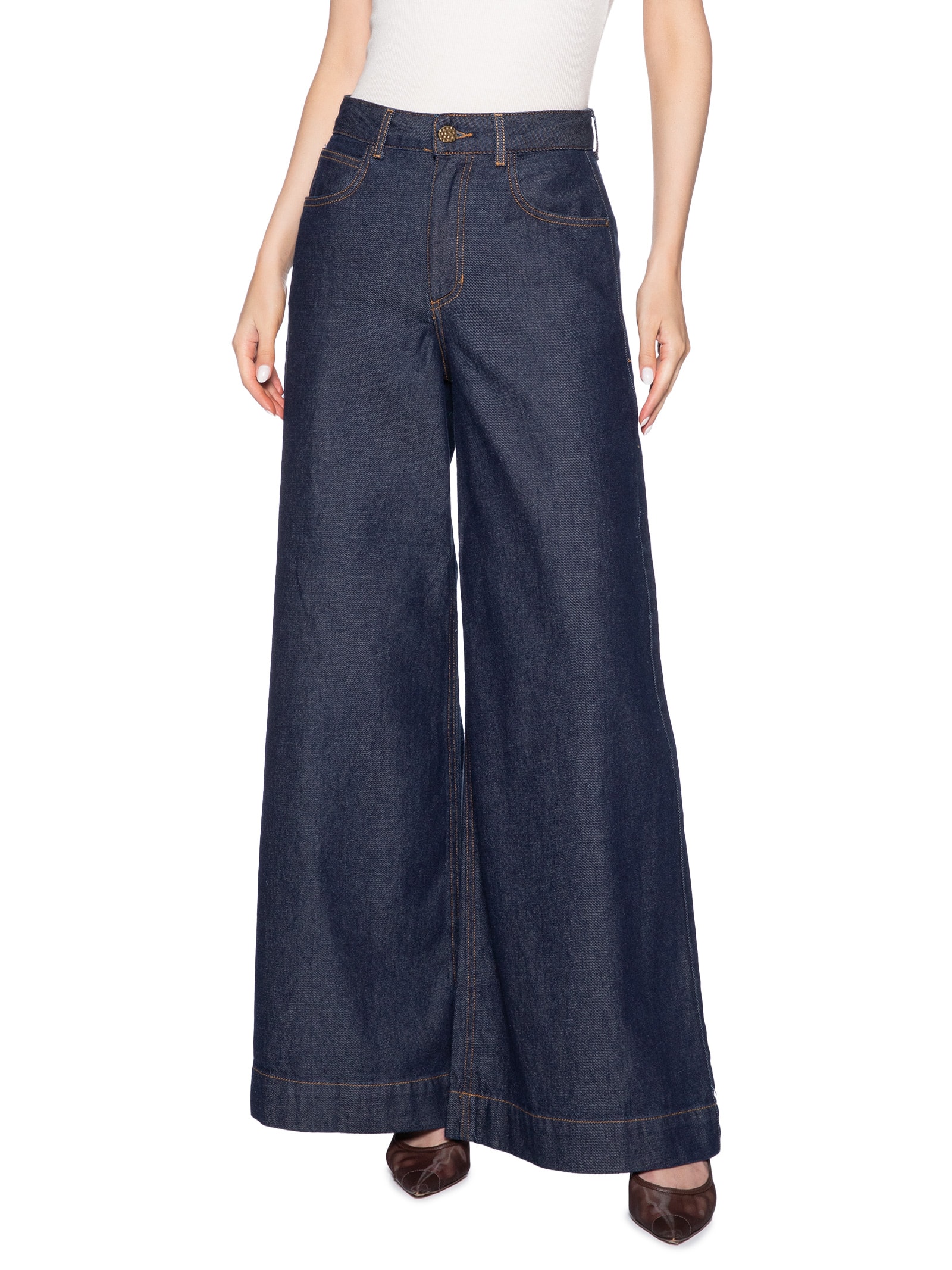 Calça Feminina Panta Wide Isis Azul Le Lis