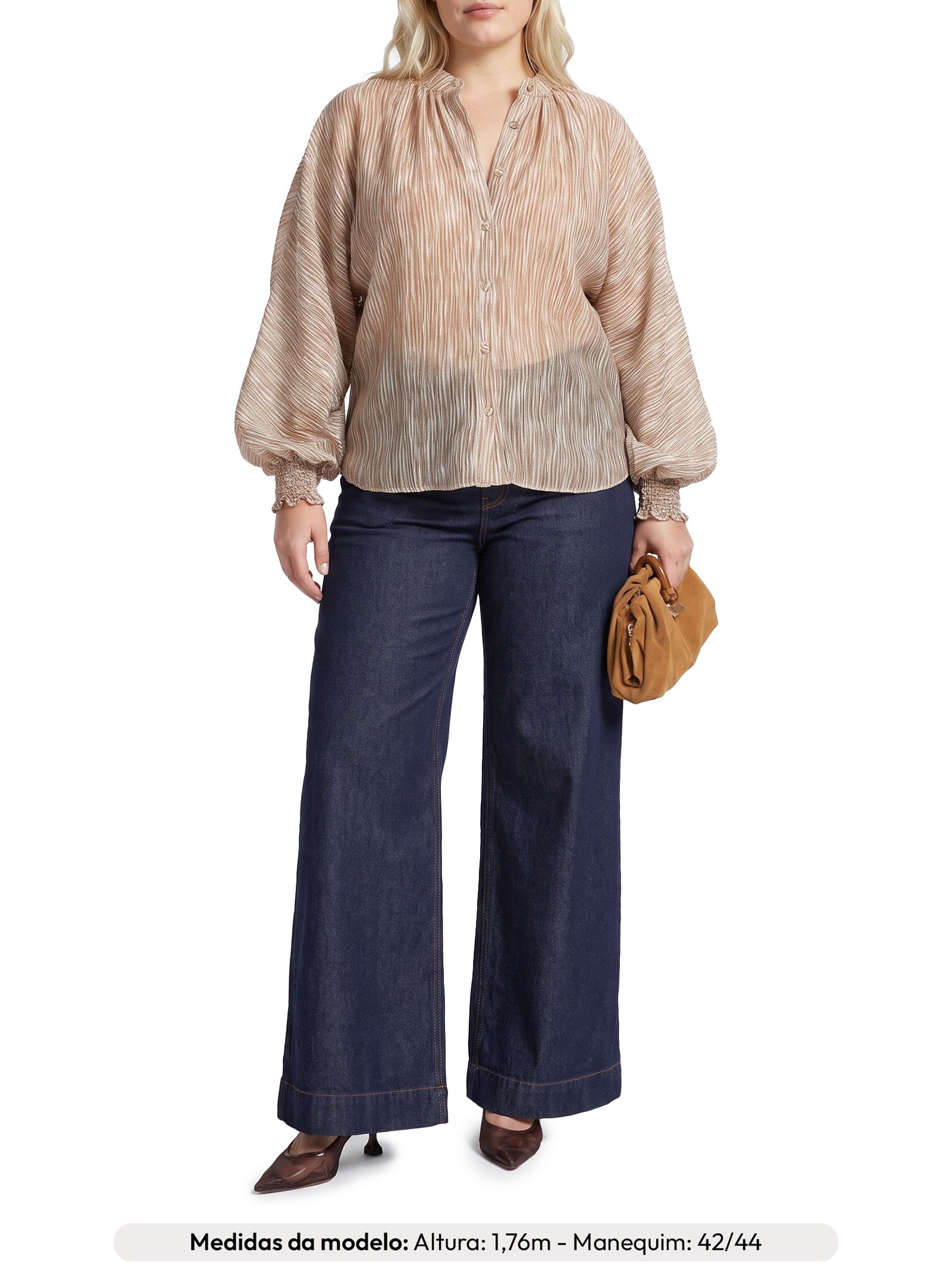Calça Feminina Panta Wide Isis Azul Le Lis