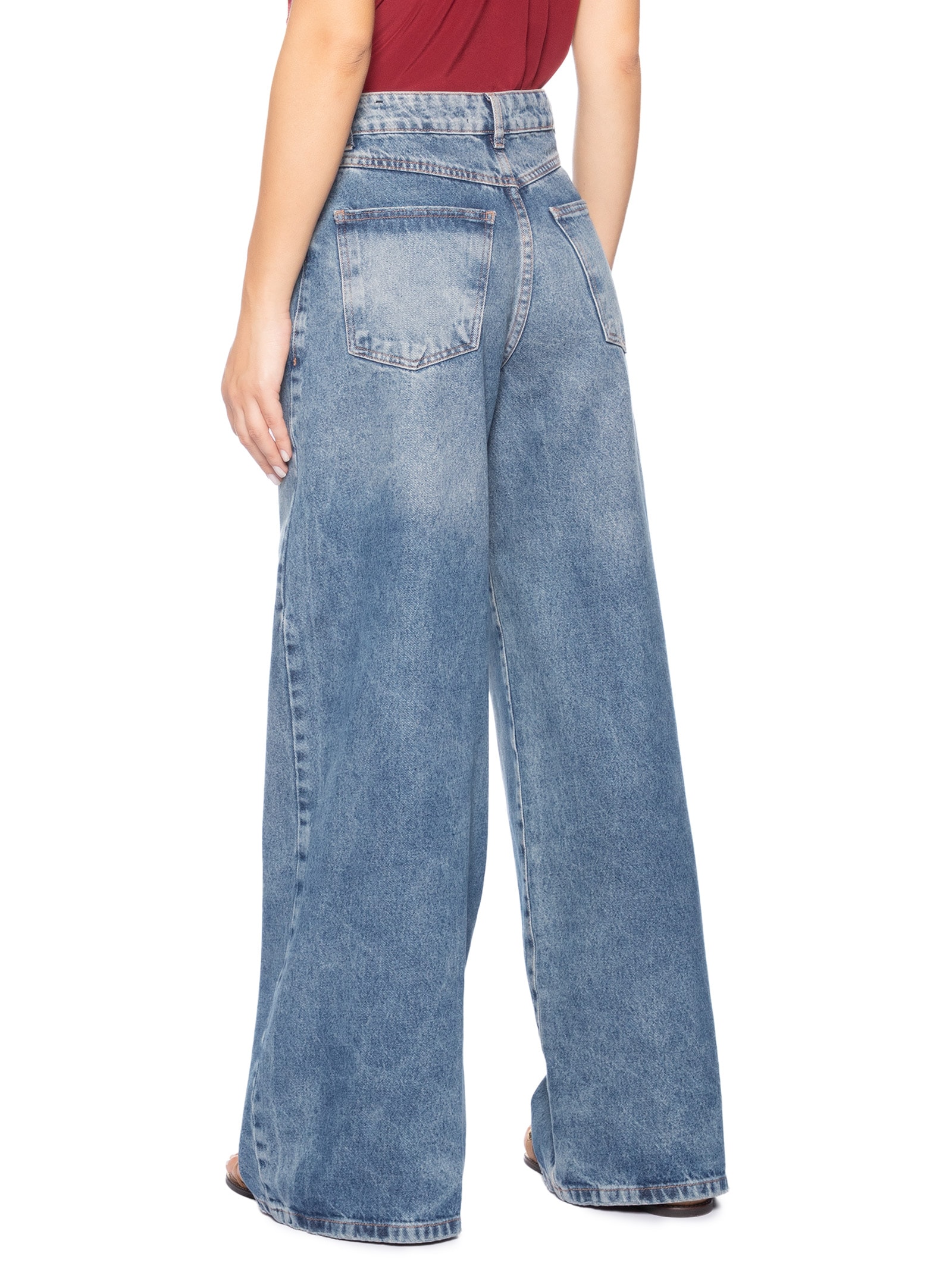 Calça Feminina Panta Wide Lara Azul Le Lis