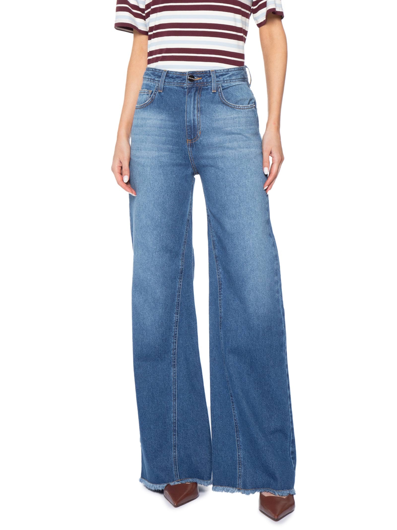 Calça Feminina Panta Wide Livia Azul Le Lis