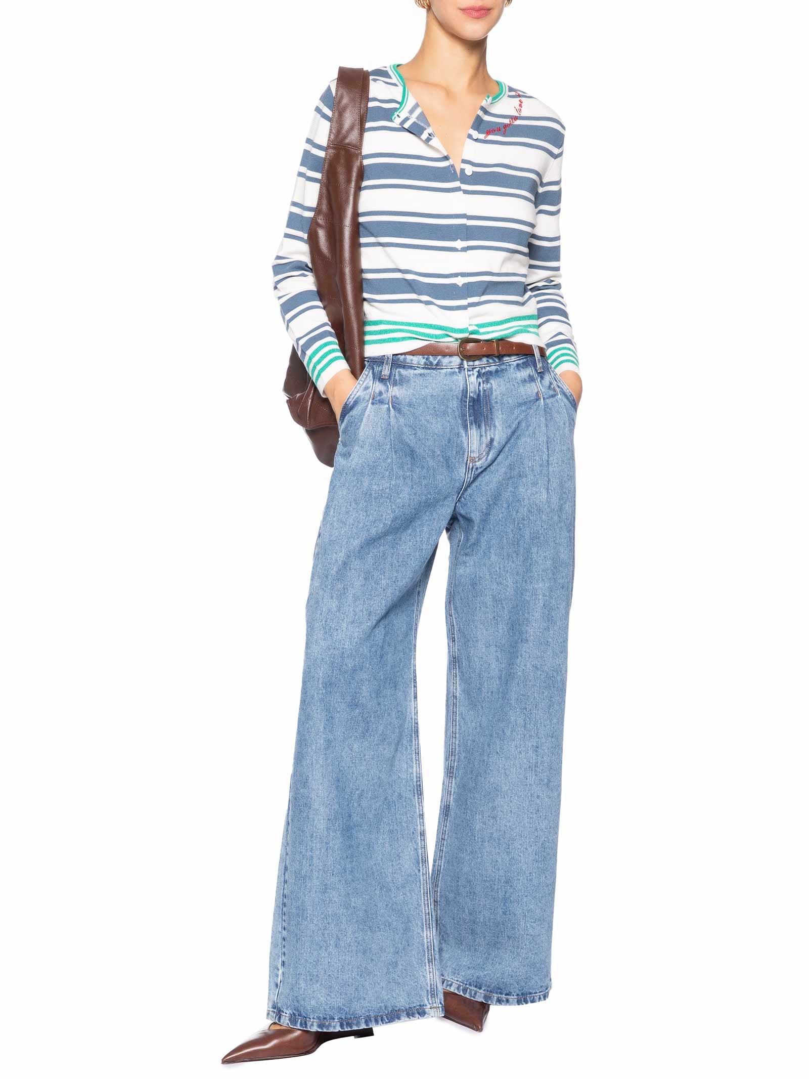 Calça Feminina Panta Wide Niana Azul Le Lis