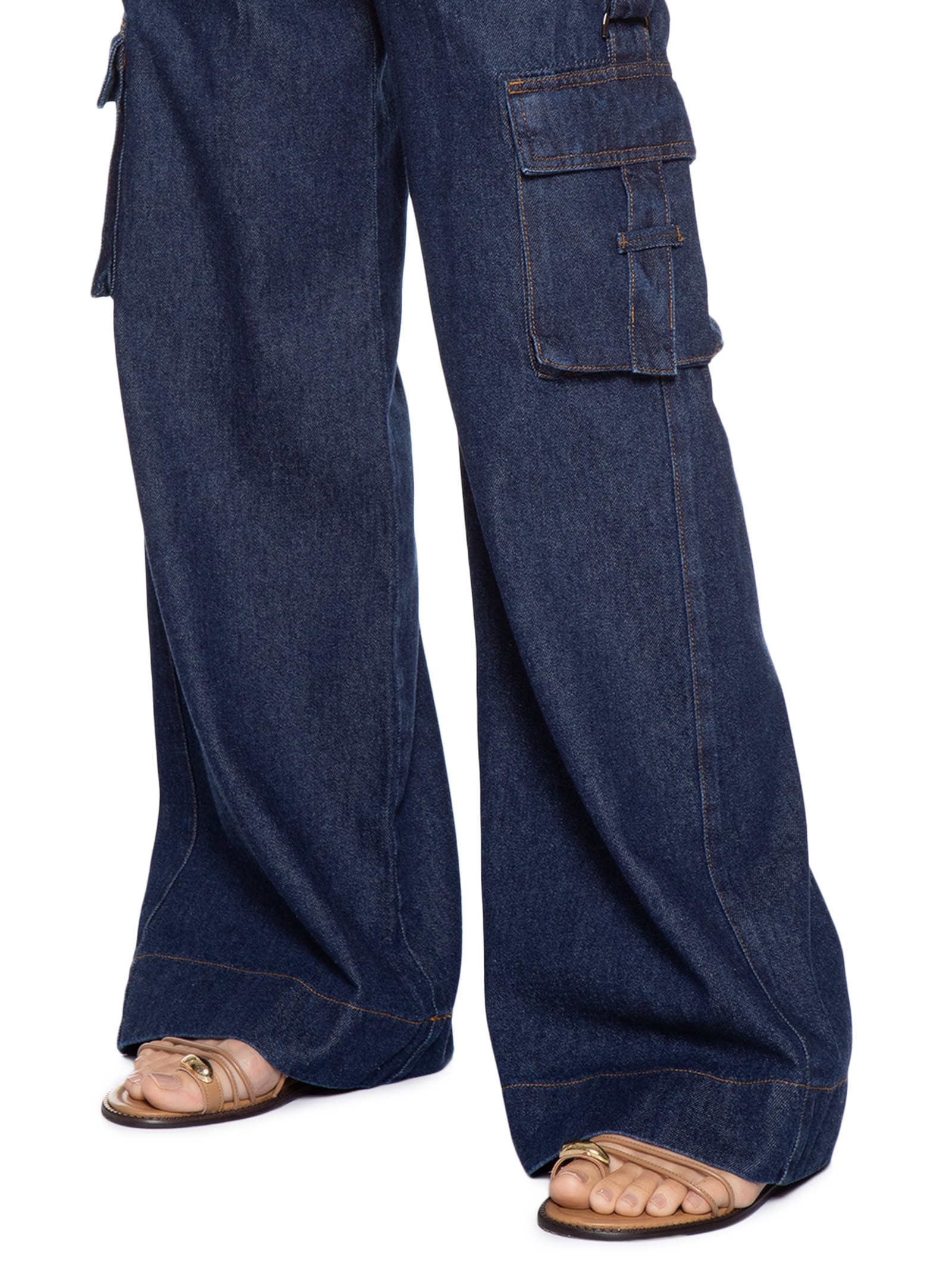 Calça Feminina Panta Wide Talita Azul Le Lis