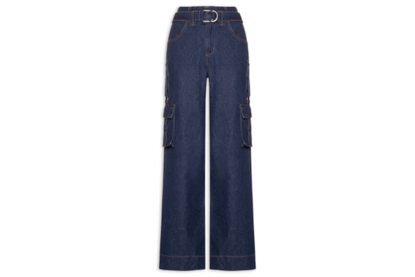 Calça Feminina Panta Wide Talita - Azul