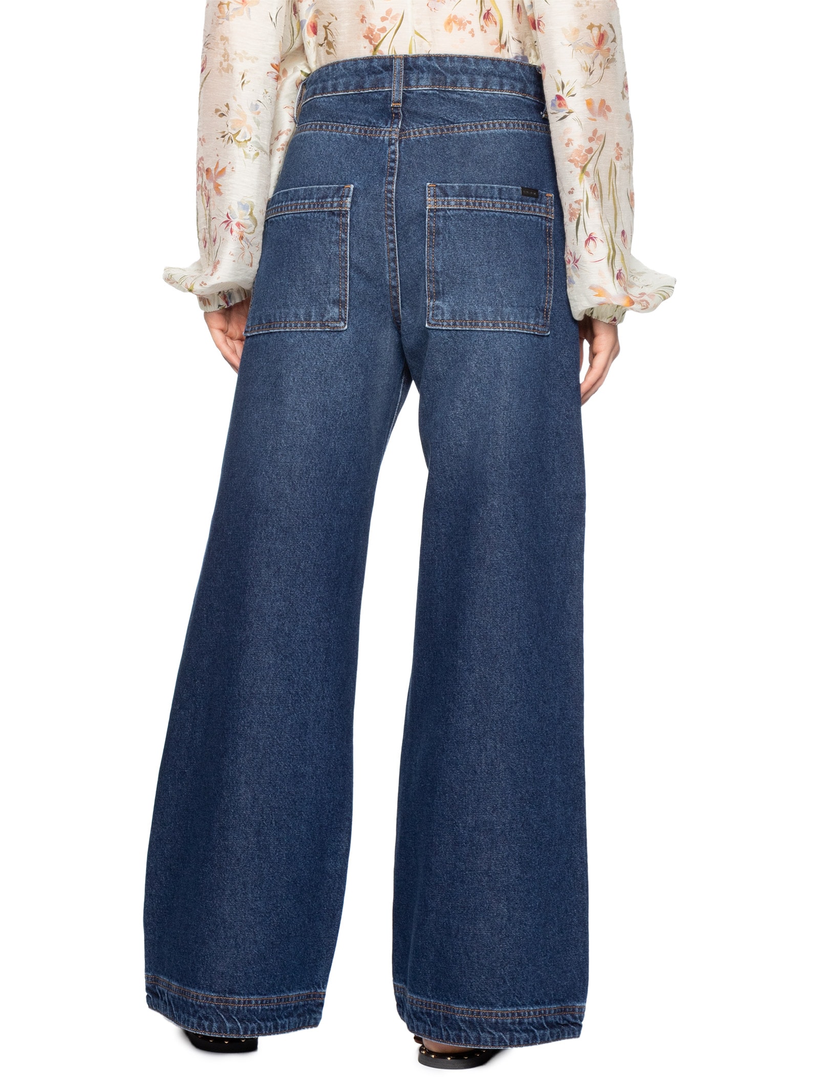 Calça Feminina Panta Wide Vanessa Azul Le Lis