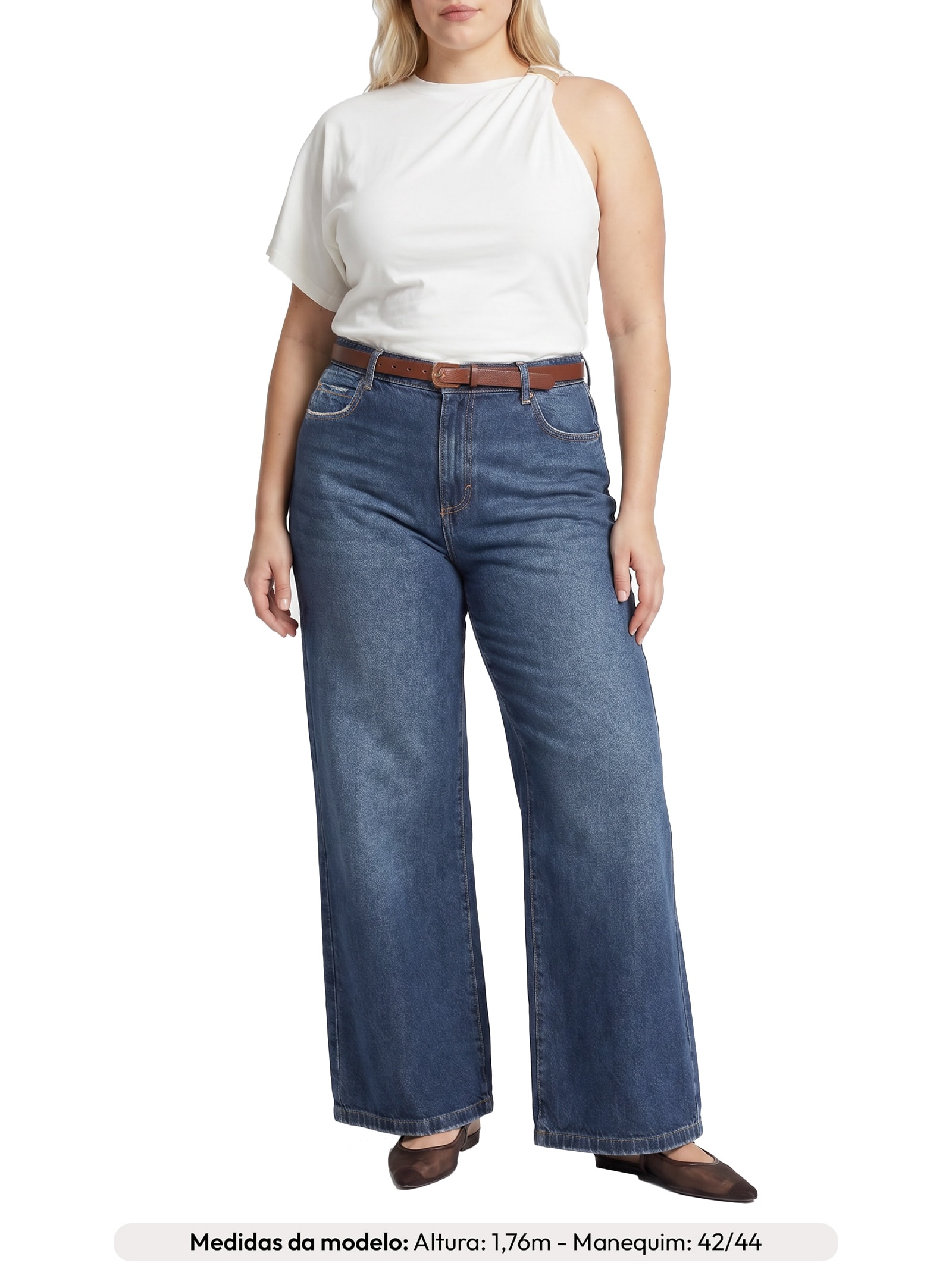 Calça Feminina Panta Wide Vilma Azul Le Lis
