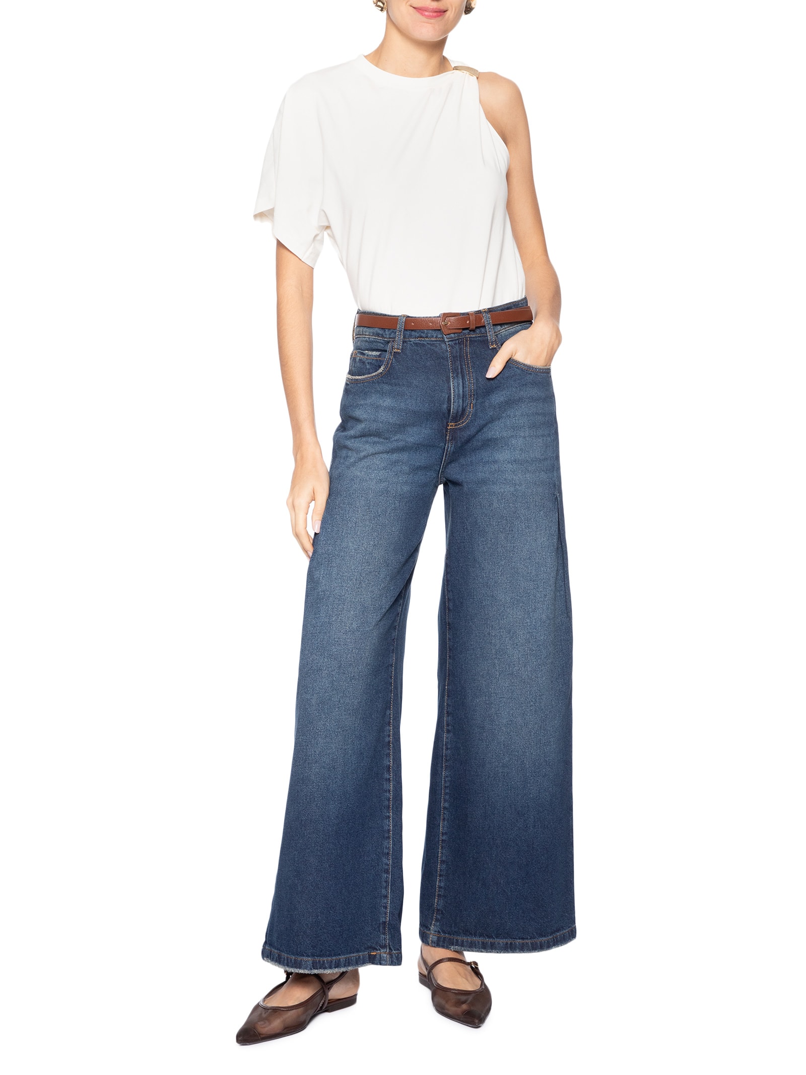 Calça Feminina Panta Wide Vilma Azul Le Lis