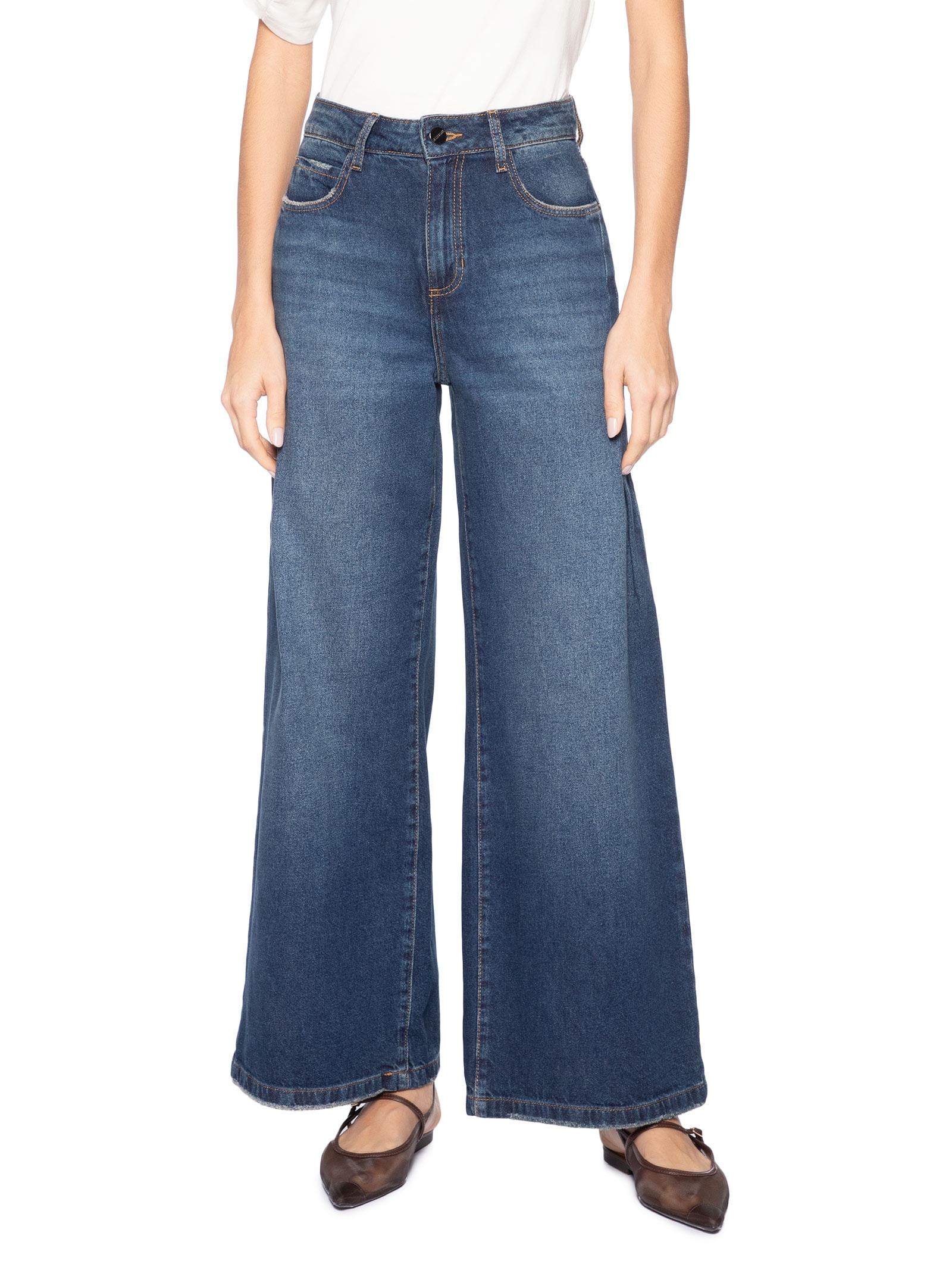 Calça Feminina Panta Wide Vilma Azul Le Lis