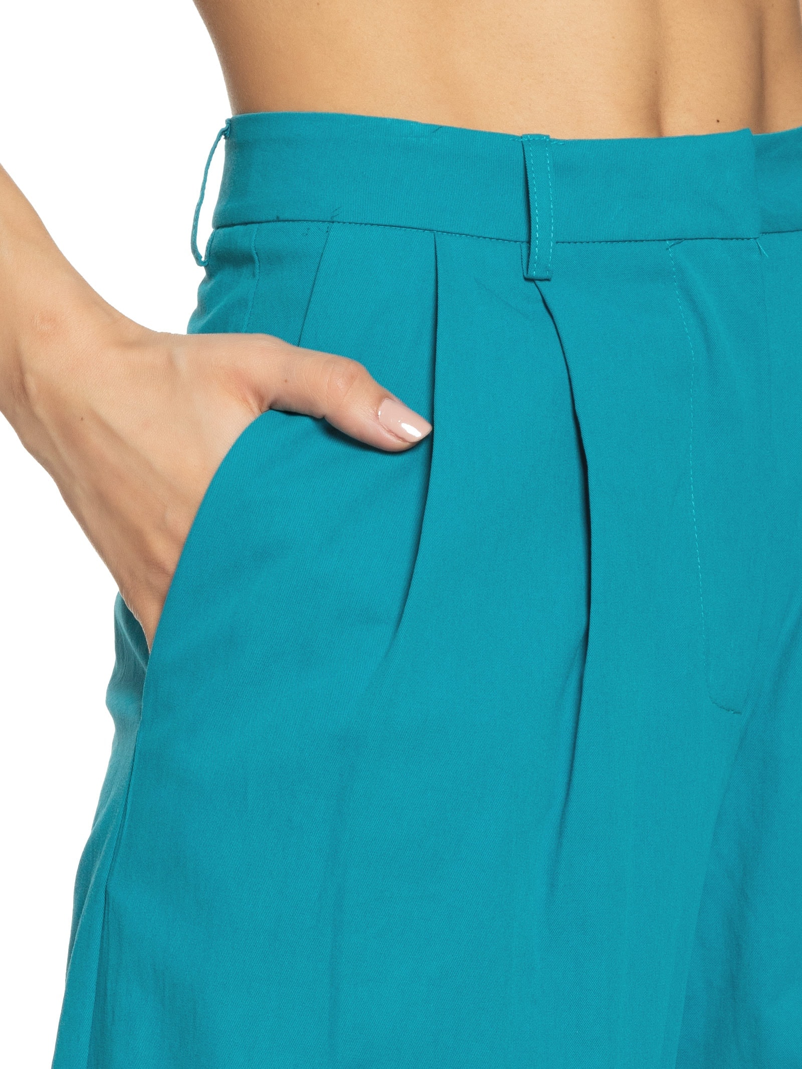 Calça Feminina Pantacourt Azul Market 33
