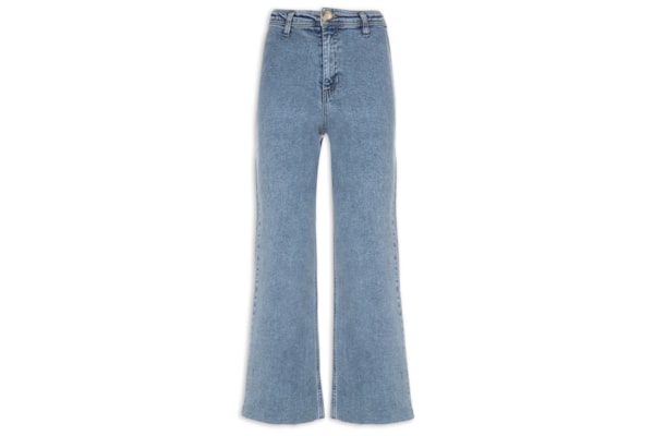 Calça Feminina Pantacourt Com Barra A Fio - Azul