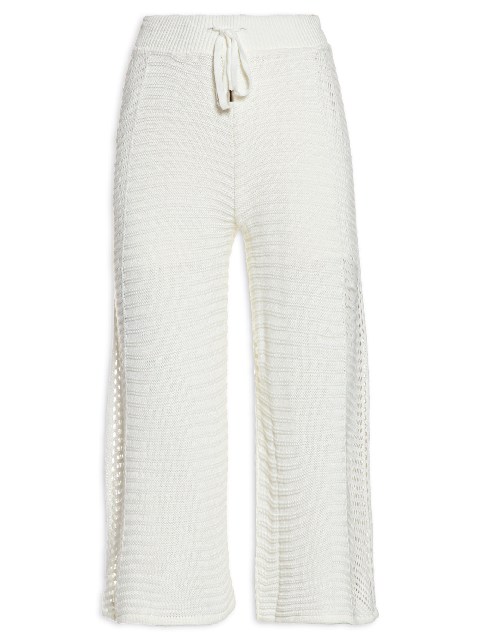 Calça Feminina Pantacourt Crochê Branco Market 33