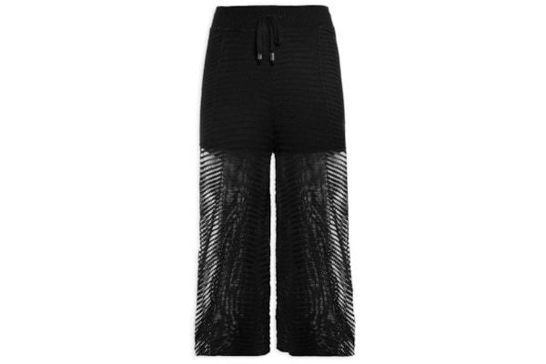 Calça Feminina Pantacourt Crochê - Preto