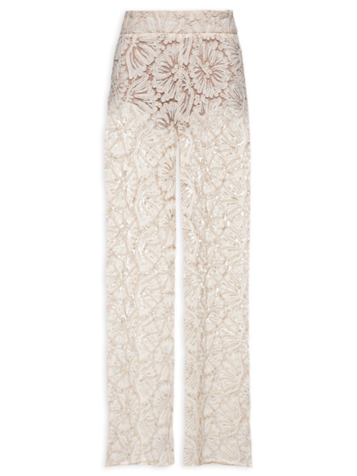 Calça Feminina Pantacourt De Renda – Off White