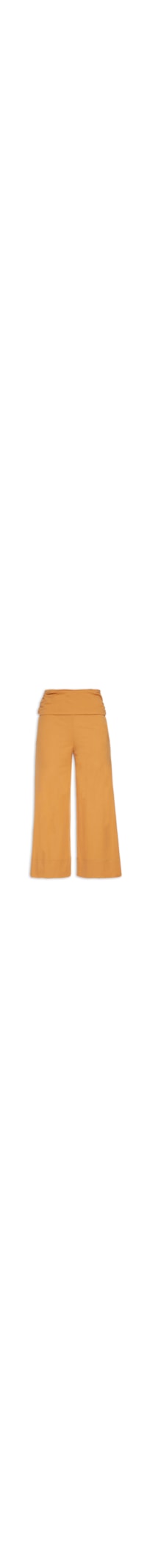 Calça Feminina Pantacourt Detalhe Cós - Amarelo