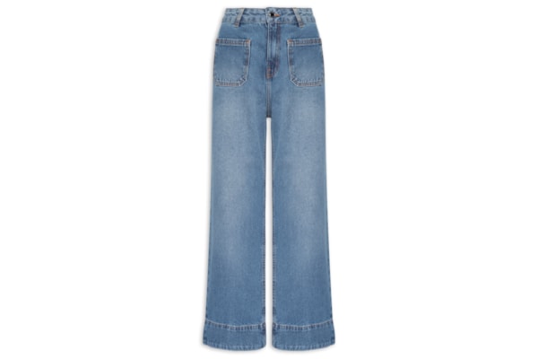 Calça Feminina Pantacourt Jeans - Azul
