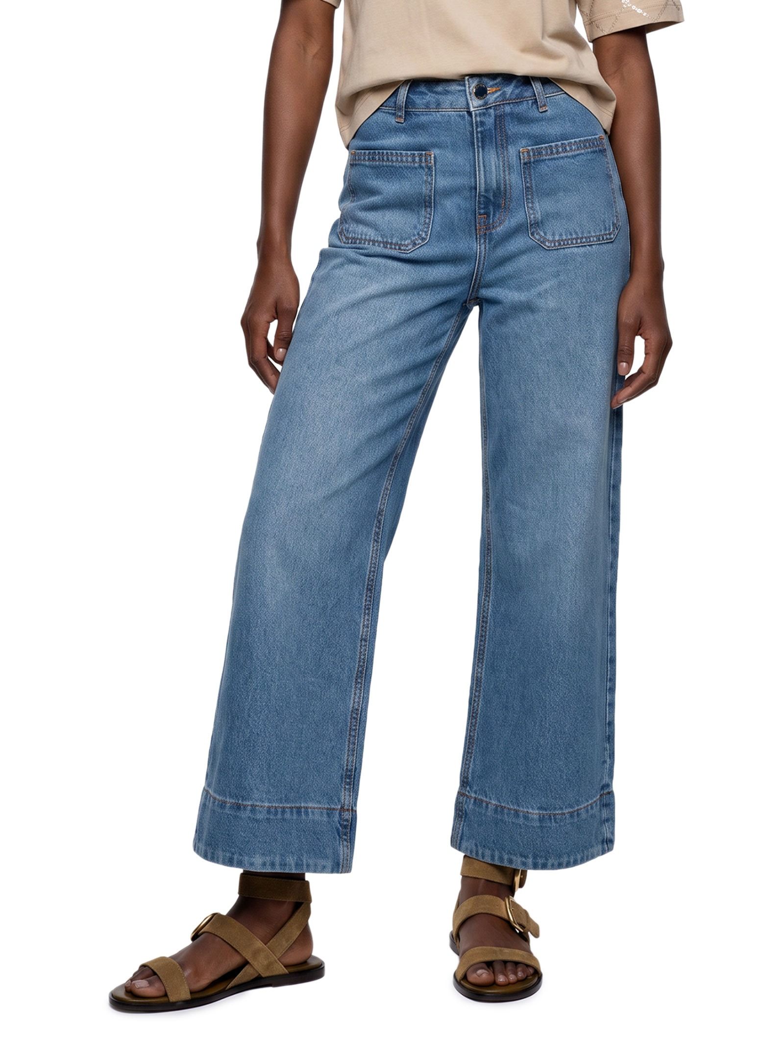 Calça Feminina Pantacourt Jeans Azul Lez A Lez