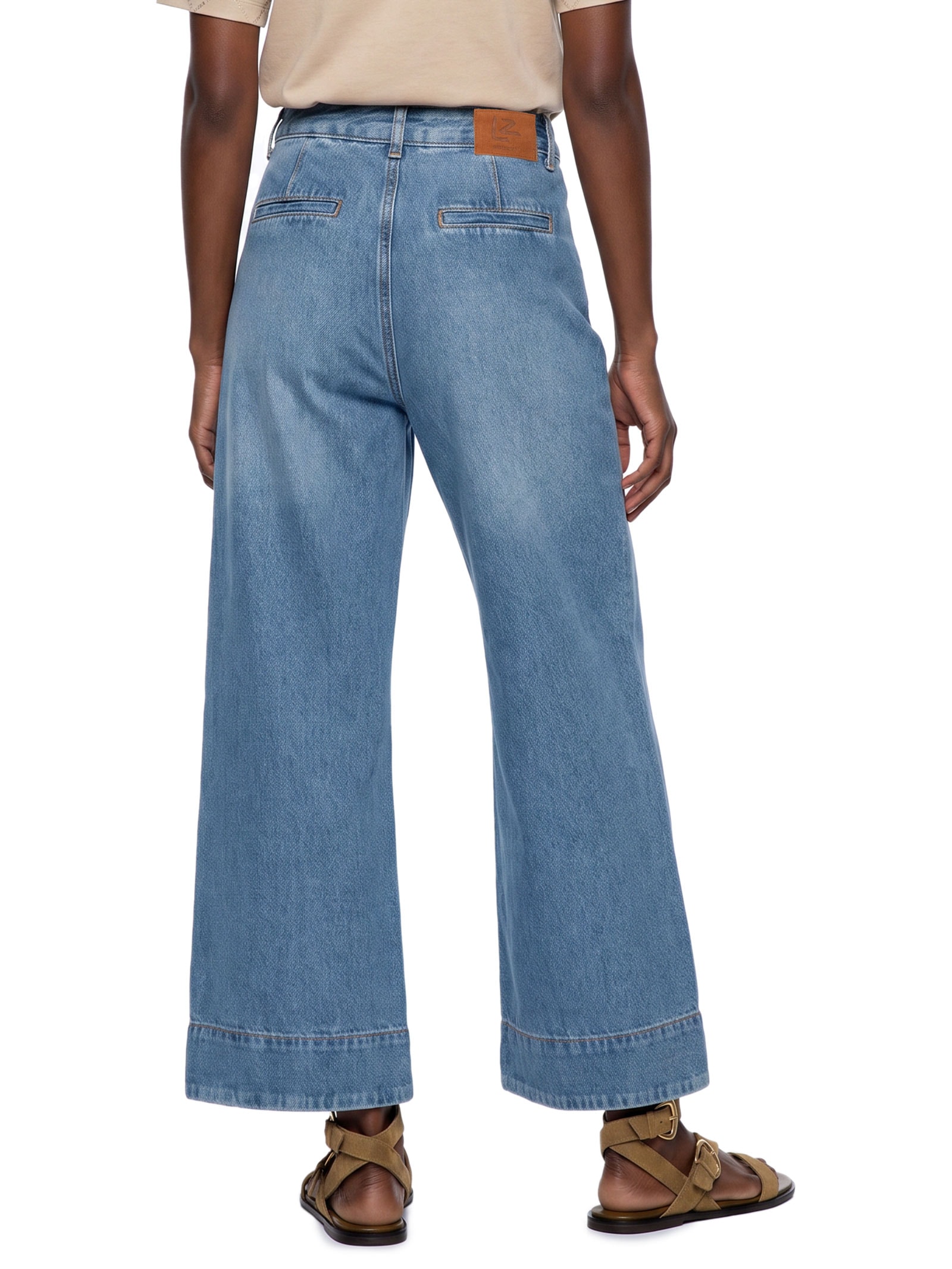 Calça Feminina Pantacourt Jeans Azul Lez A Lez