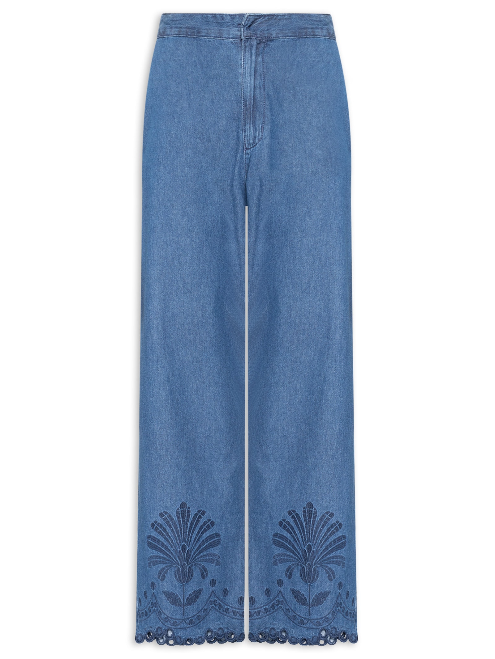 Calça Feminina Pantacourt Jeans Azul Lez A Lez