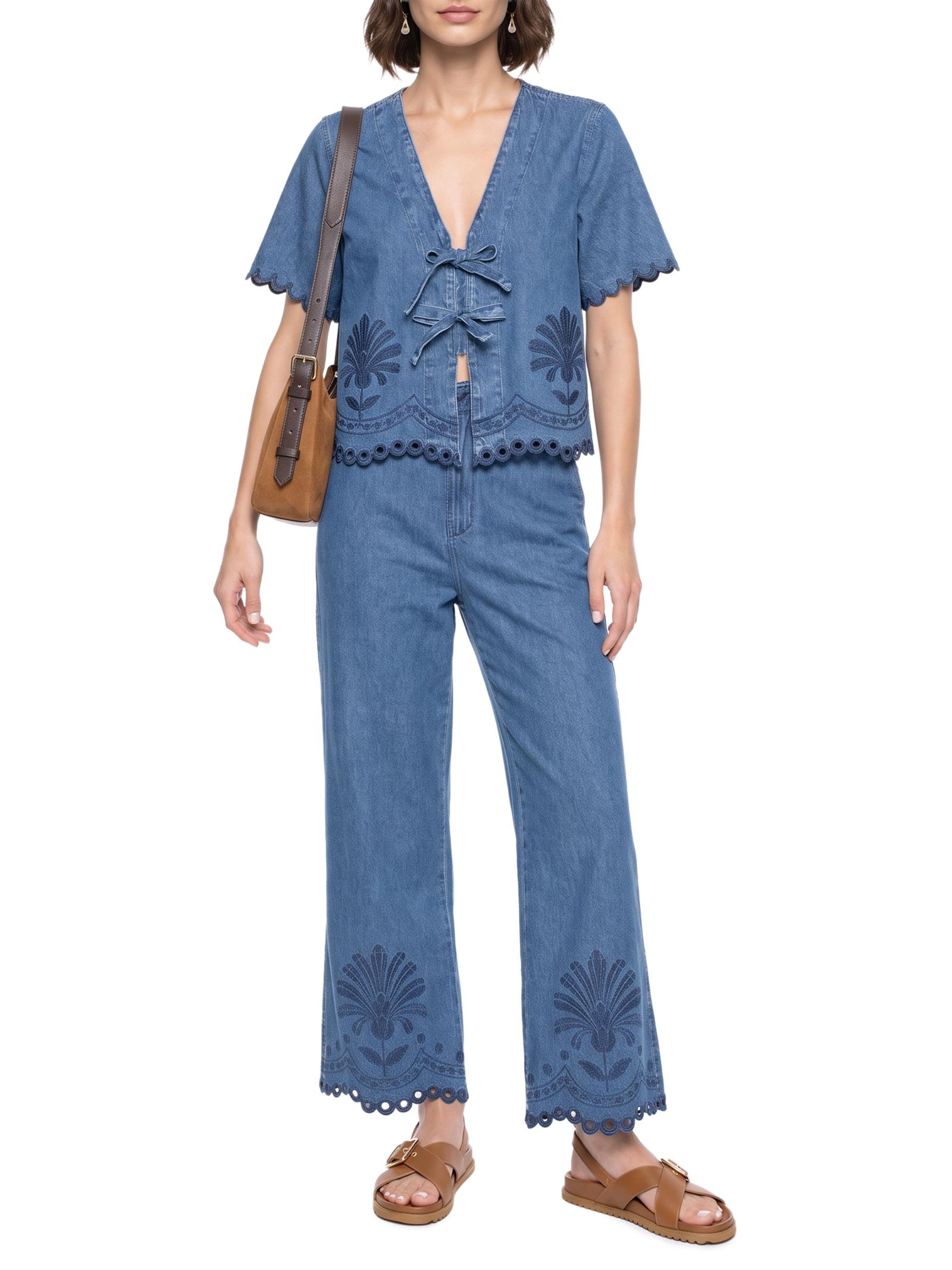 Calça Feminina Pantacourt Jeans Azul Lez A Lez