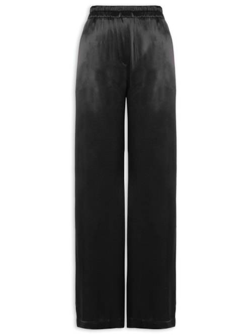 Calça Feminina Pantalona Acetinada Fanny - Preto