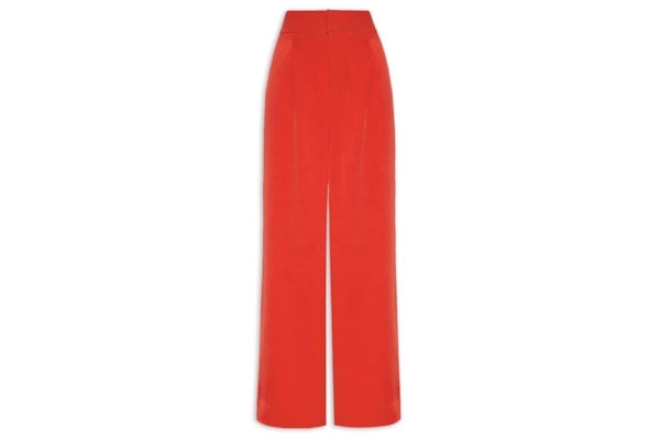 Calça Feminina Pantalona Acetinada - Vermelho