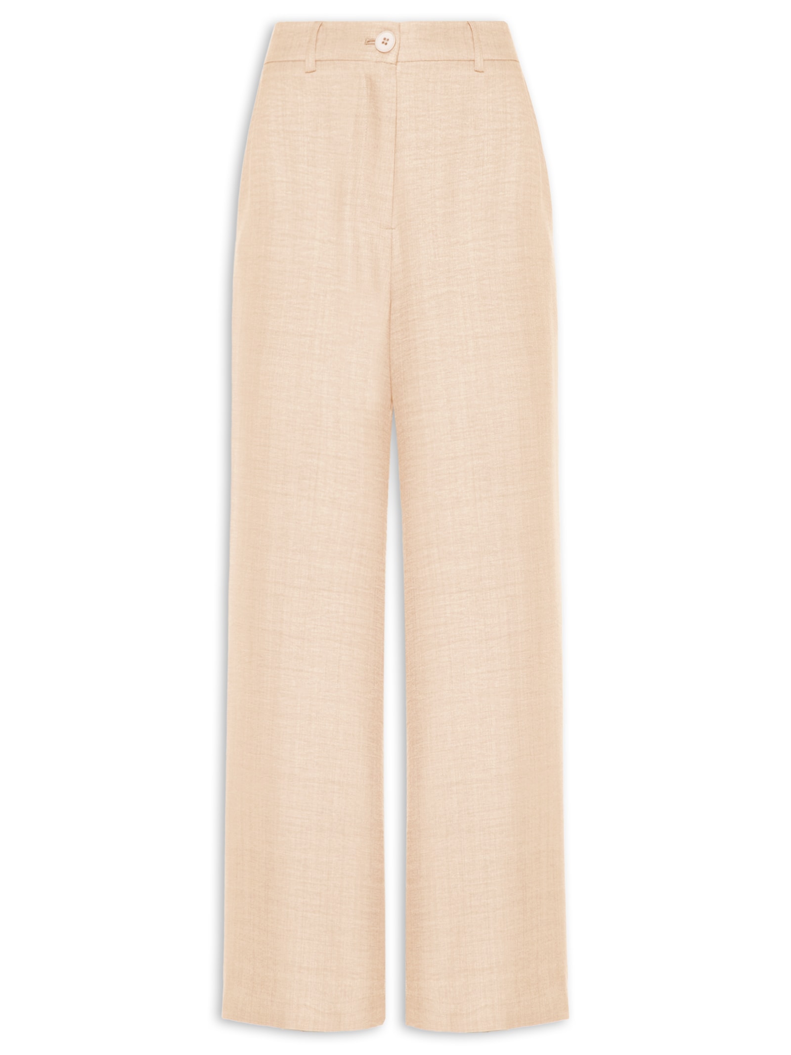 Calça Feminina Pantalona Alfaiataria Bege Basiq