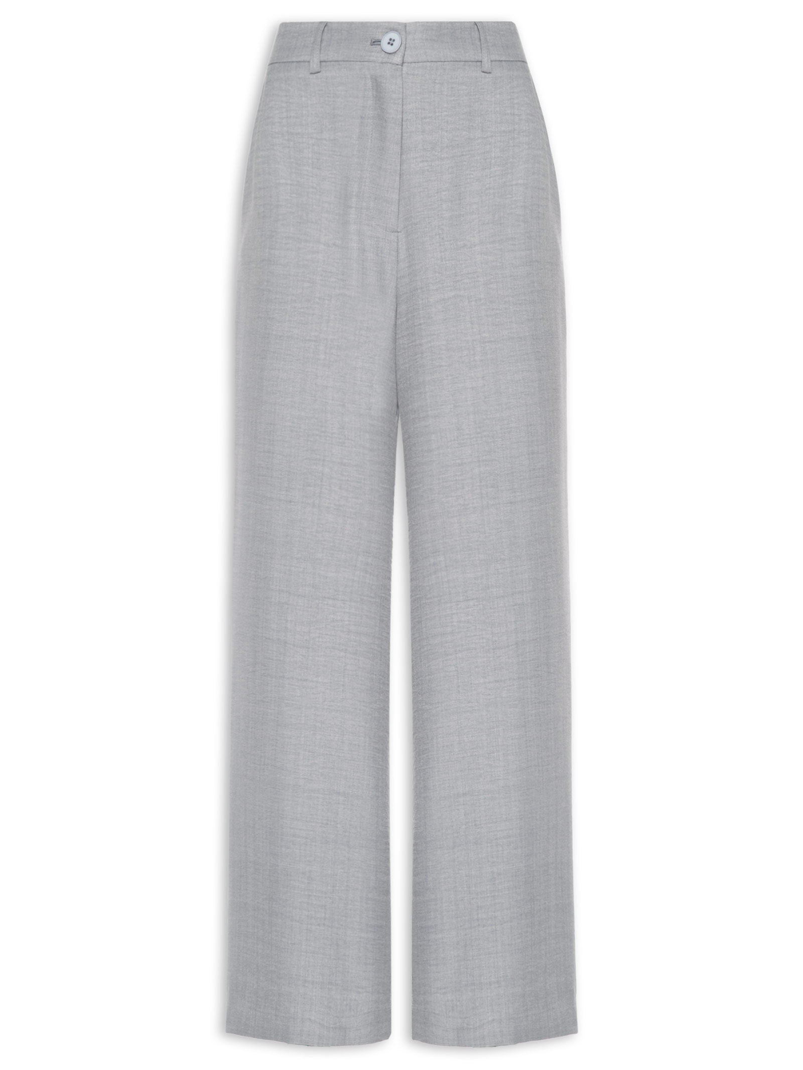 Calça Feminina Pantalona Alfaiataria Cinza Basiq