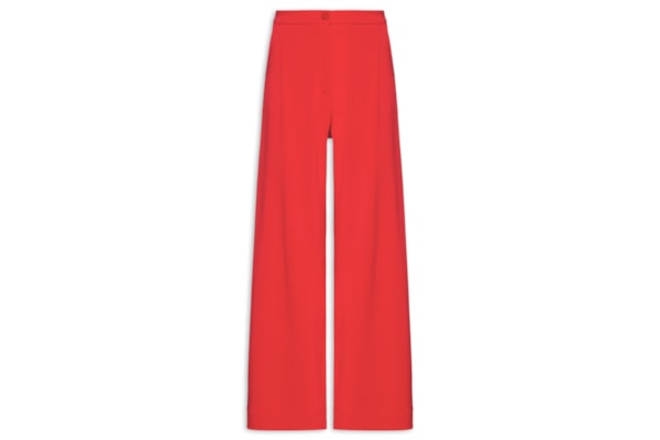 Calça Feminina Pantalona Alfaiataria Jersey Lab - Vermelho