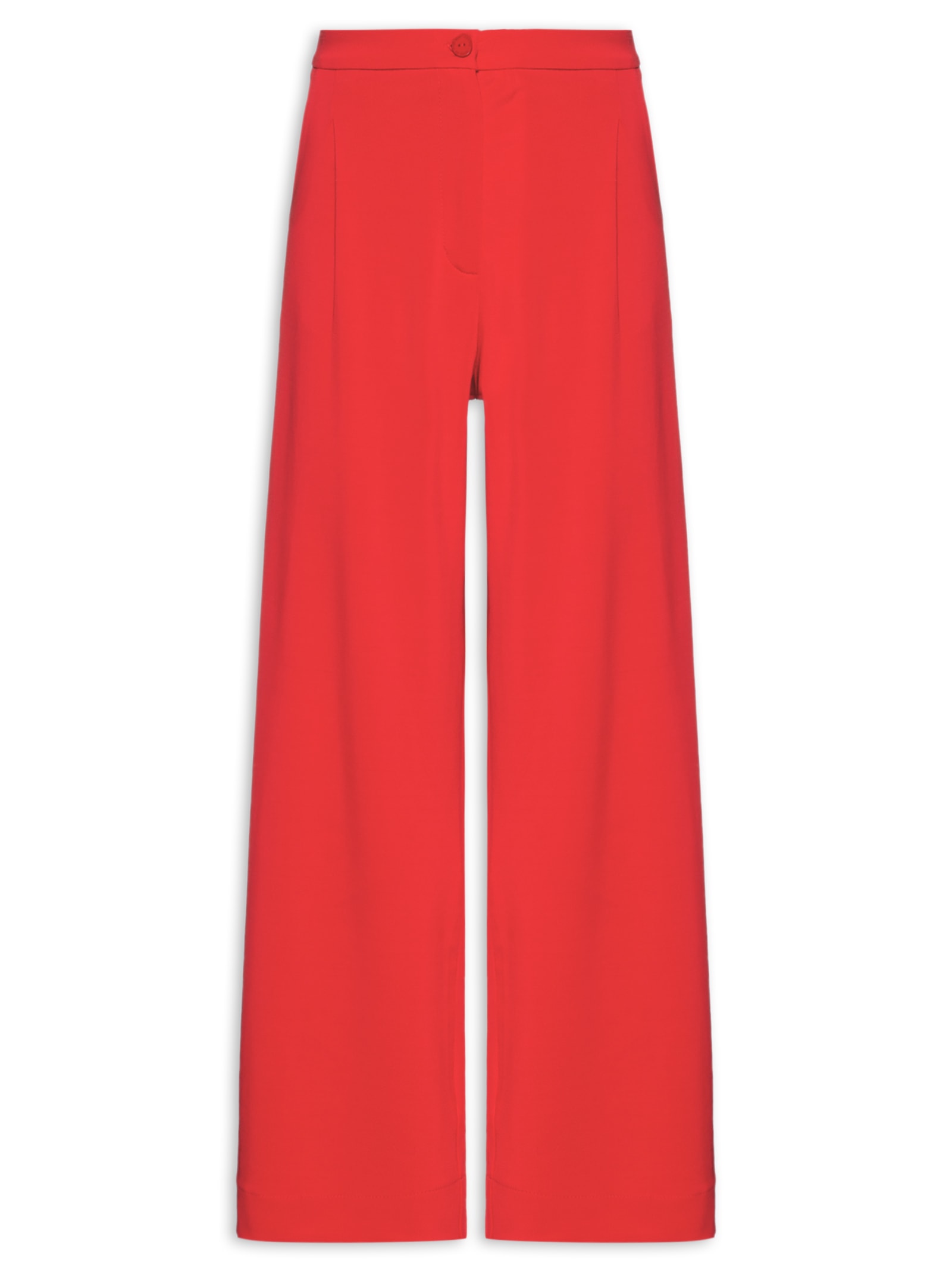 Calça Feminina Pantalona Alfaiataria Jersey Lab Vermelho Cantão