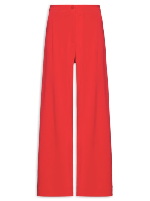 Calça Feminina Pantalona Alfaiataria Jersey Lab – Vermelho