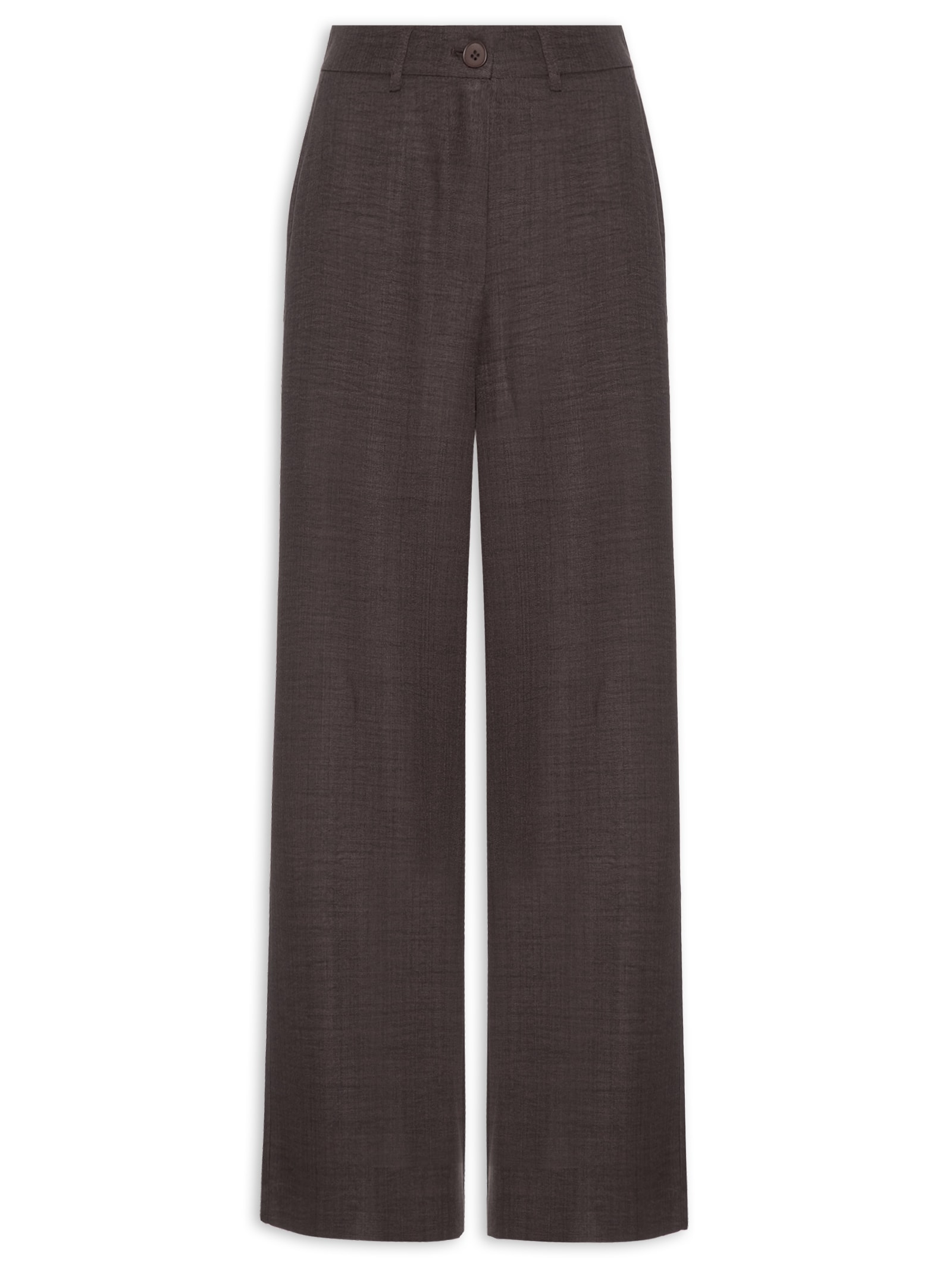 Calça Feminina Pantalona Alfaiataria Marrom Basiq