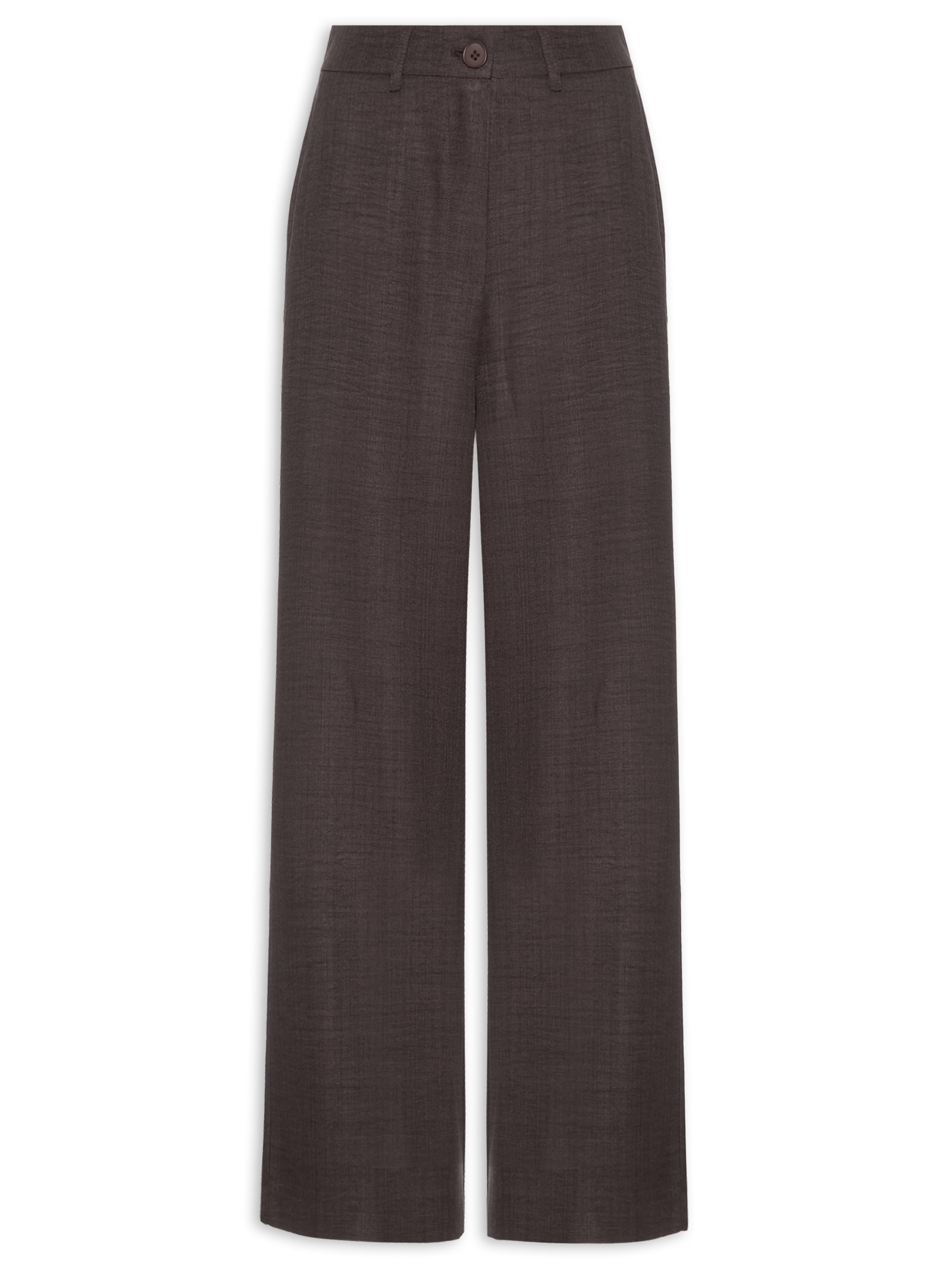 Calça Feminina Pantalona Alfaiataria Marrom Basiq