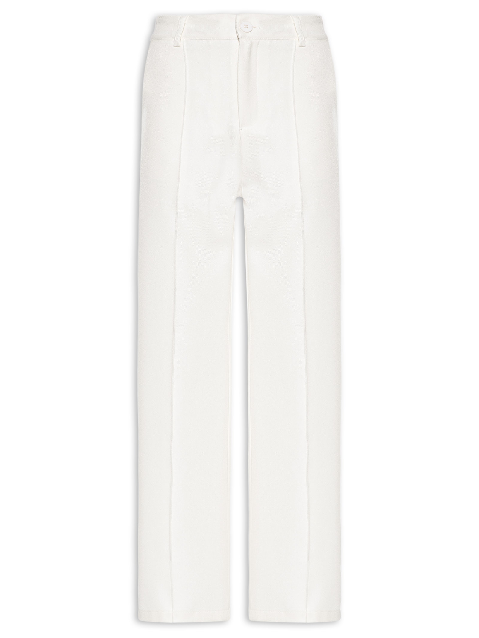 Calça Feminina Pantalona Alfaiataria Off White '2Essential