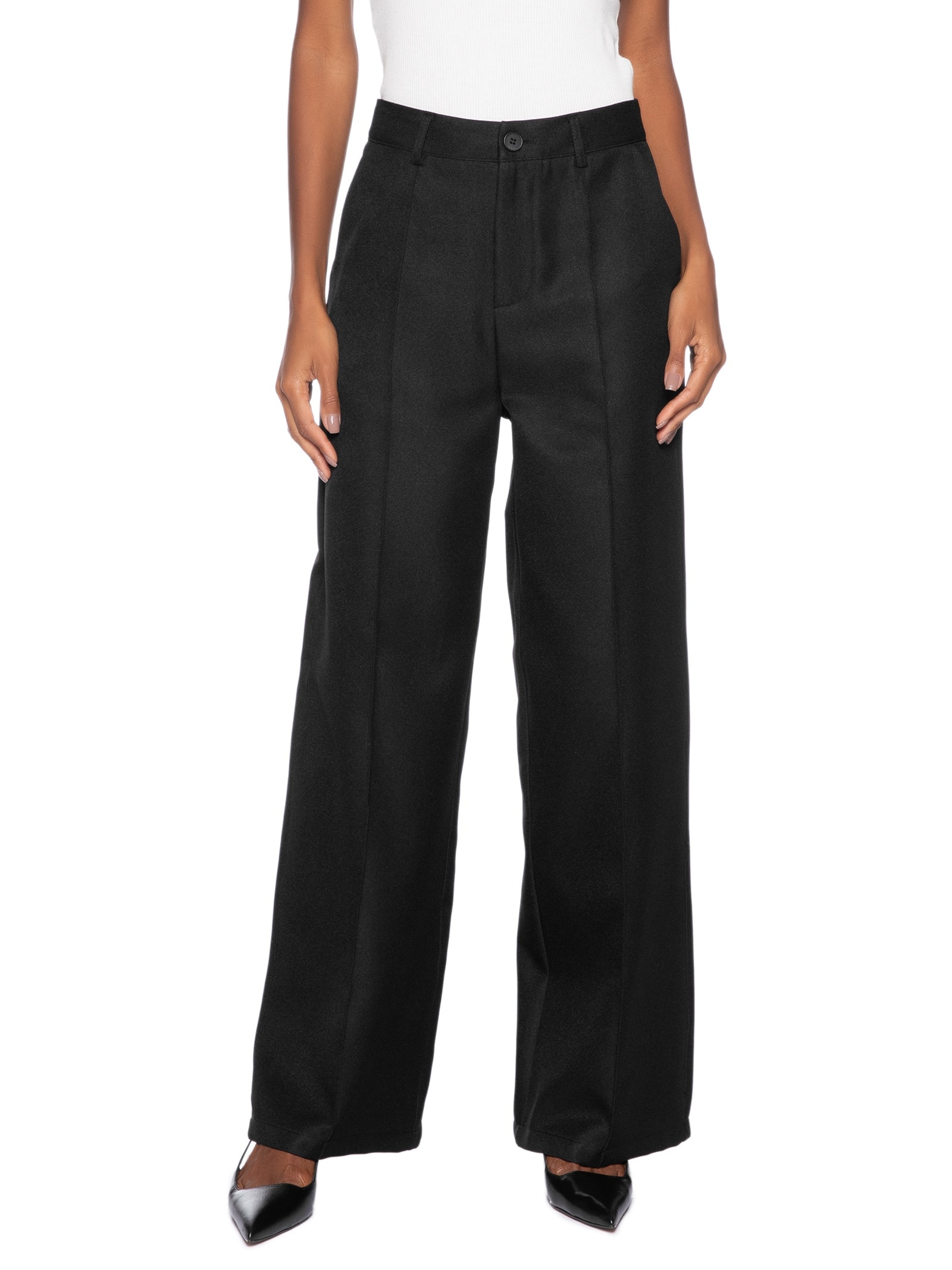 Calça Feminina Pantalona Alfaiataria Preto '2Essential
