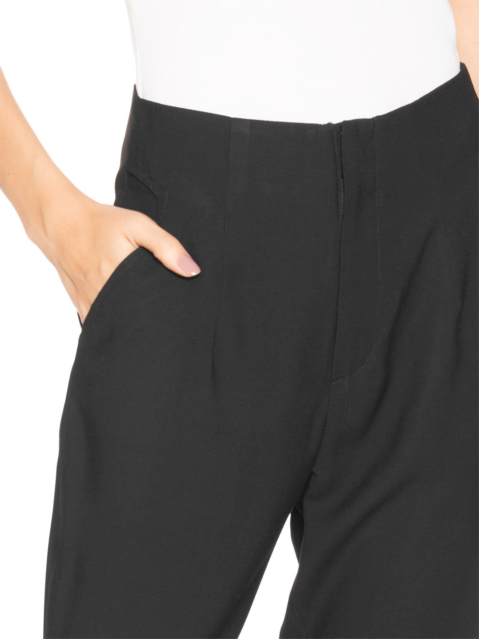 Calça Feminina Pantalona Alfaiataria – Branco Basiq