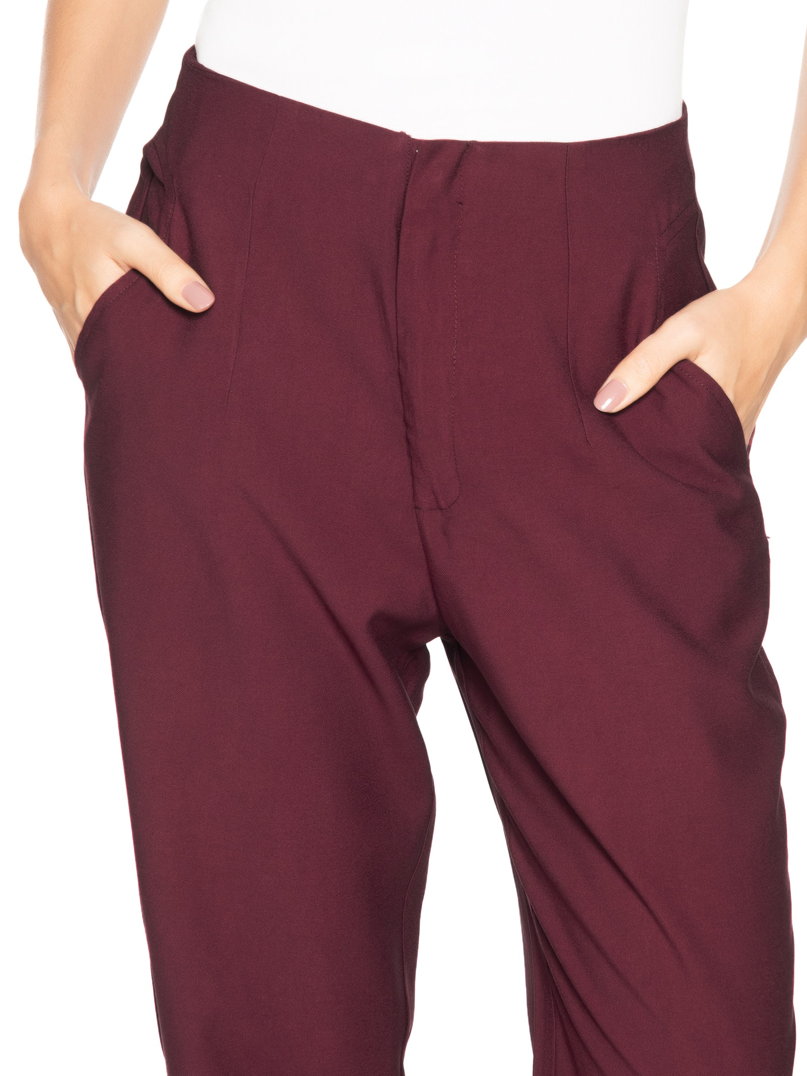 Calça Feminina Pantalona Alfaiataria – Branco Basiq