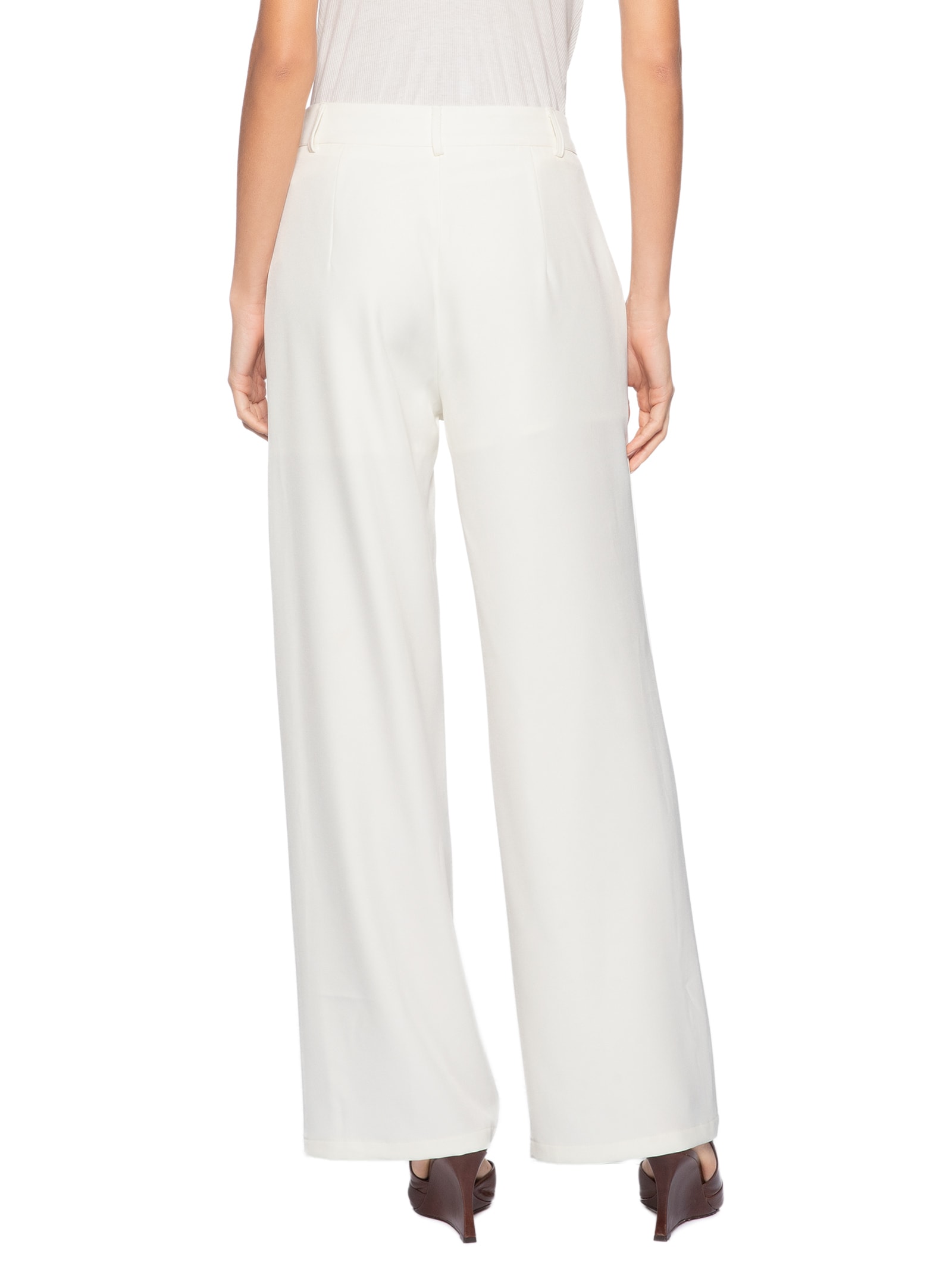 Calça Feminina Pantalona Alfaiataria – Branco '2Essential
