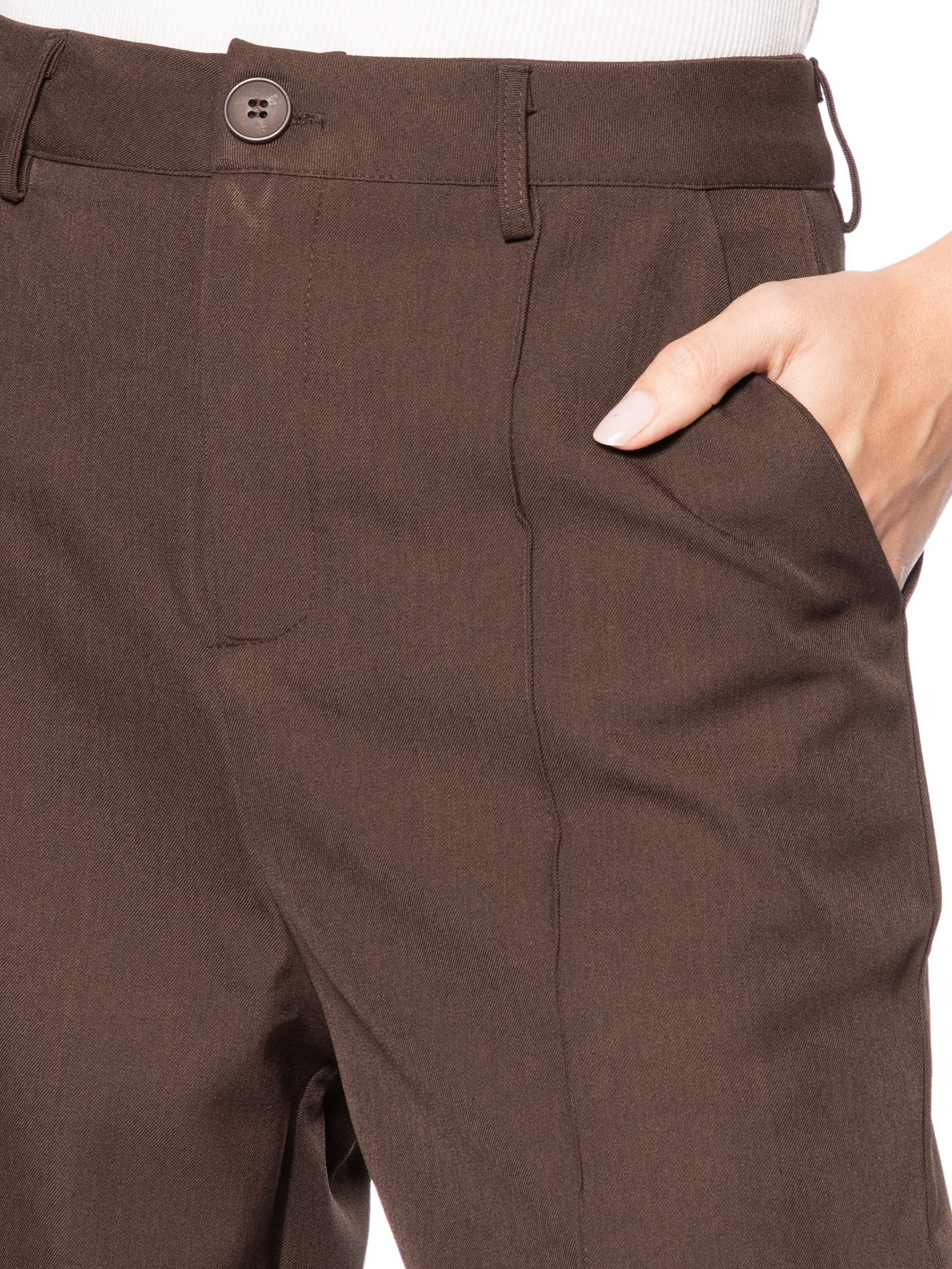 Calça Feminina Pantalona Alfaiataria – Marrom '2Essential